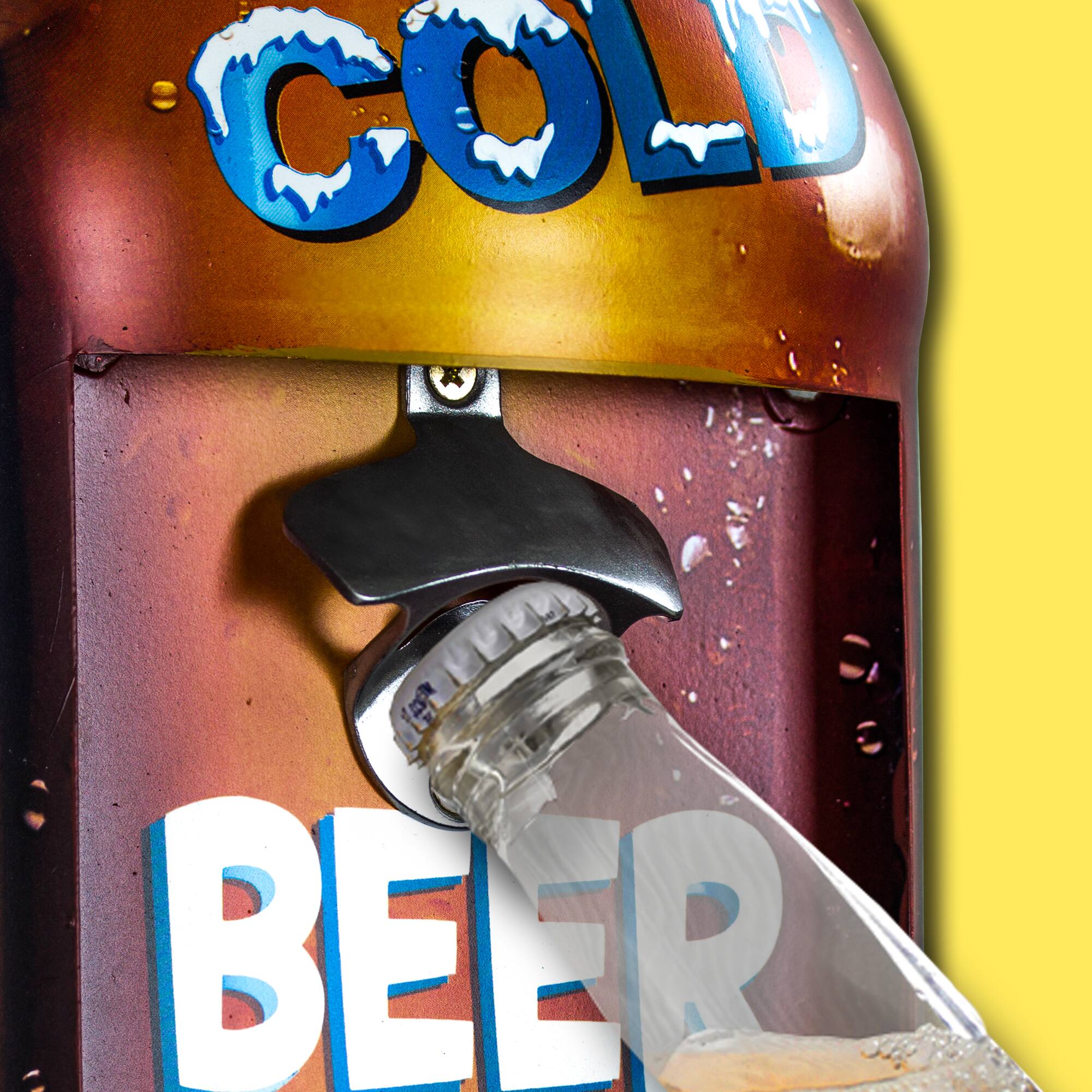 American Art D&#xE9;cor&#x2122; Drink Ice Cold Beer Sold Here Bottle Opener Wall D&#xE9;cor