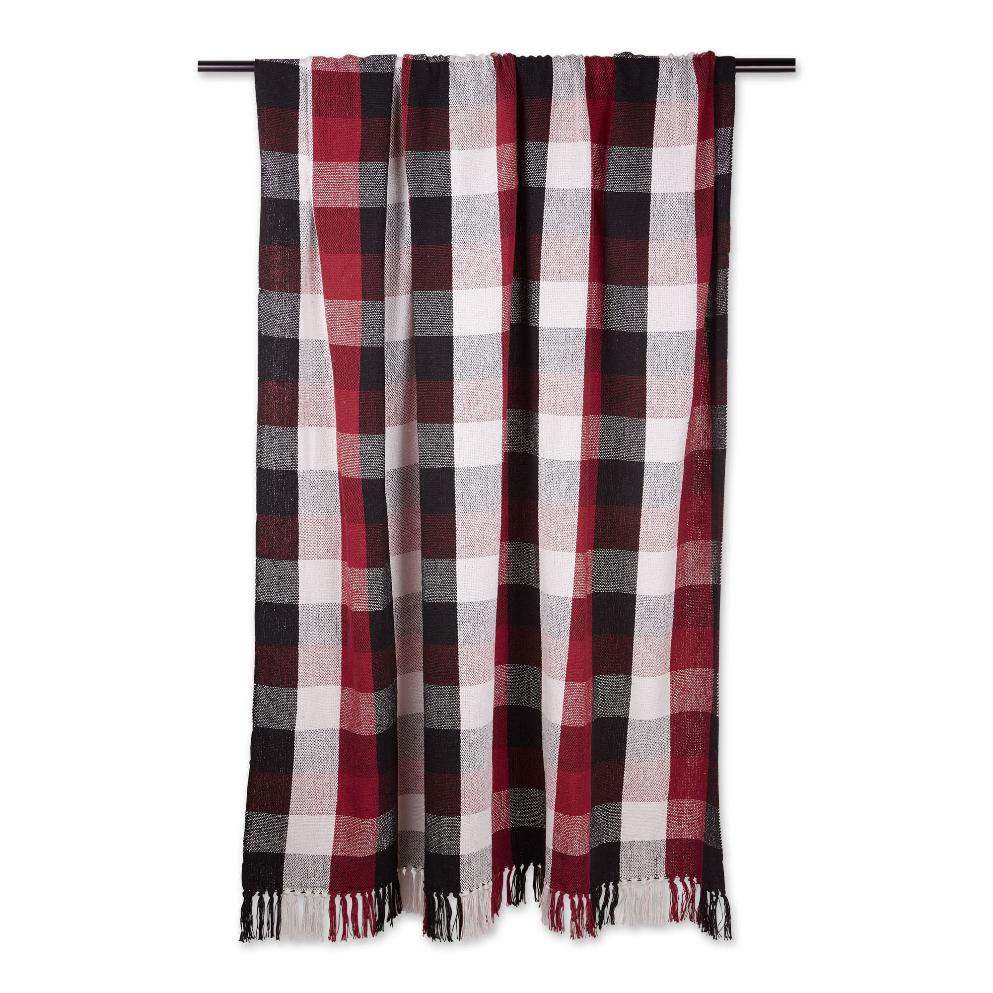 DII&#xAE; Cardinal Red Tri-Color Check Throw