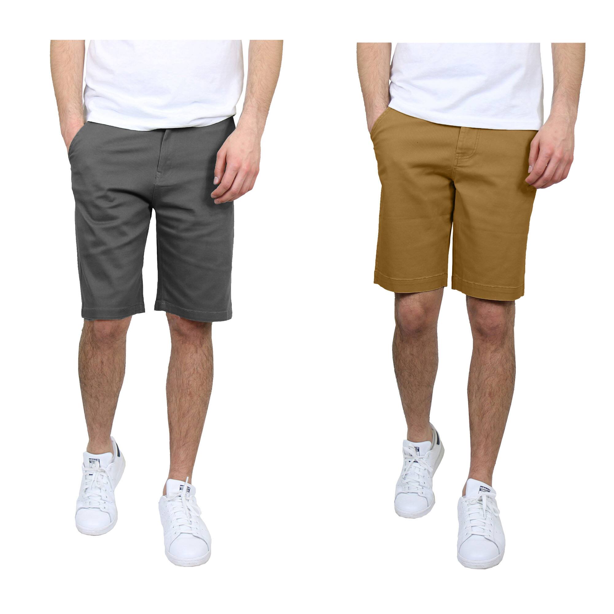 Galaxy by Harvic Men's Flat Front Slim Fit Stretch Chino Shorts