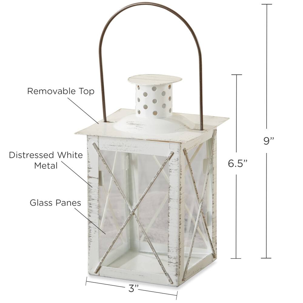 Kate Aspen® Medium Luminous White Lantern Tea Light Holder