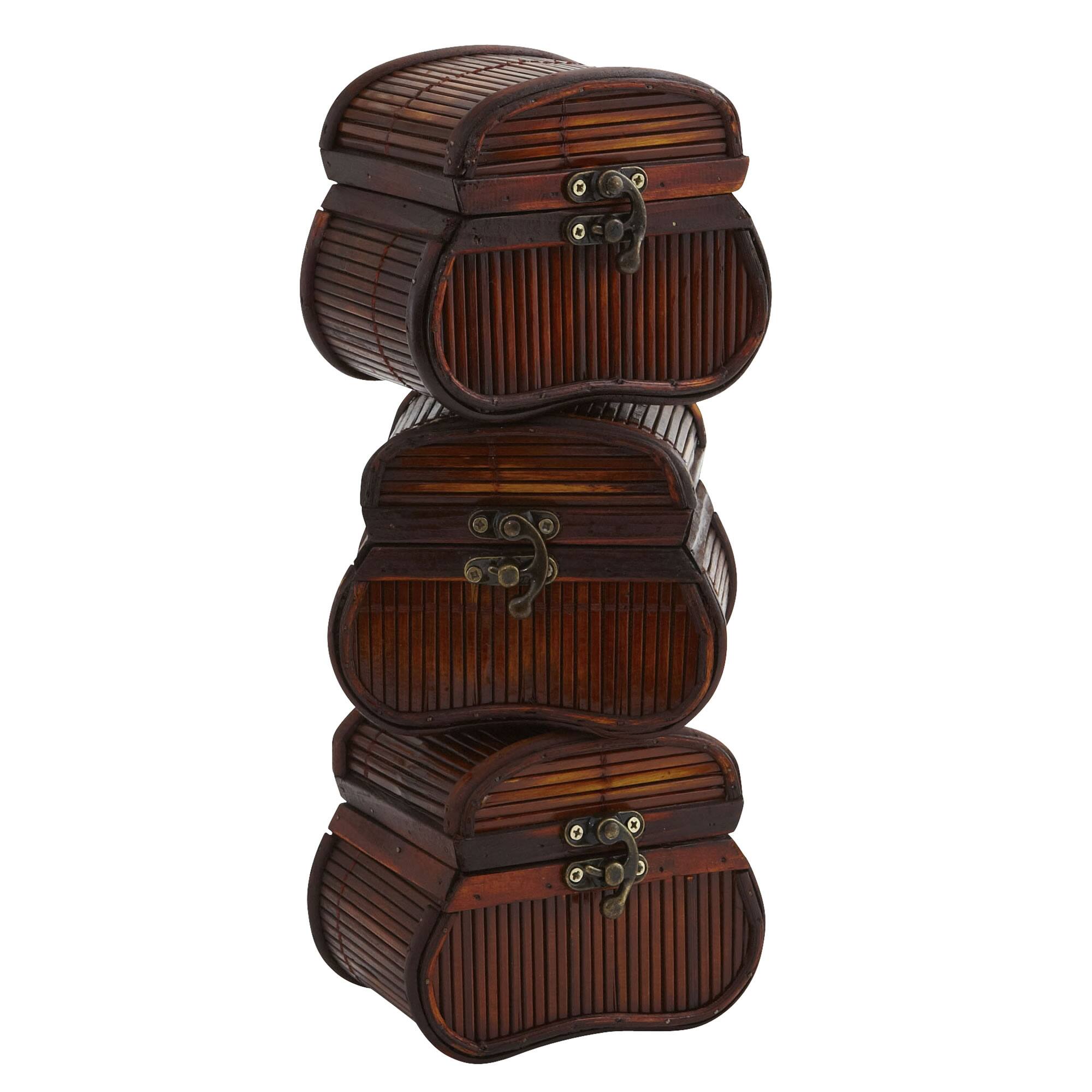 4&#x22; Bamboo Chests, 3ct.