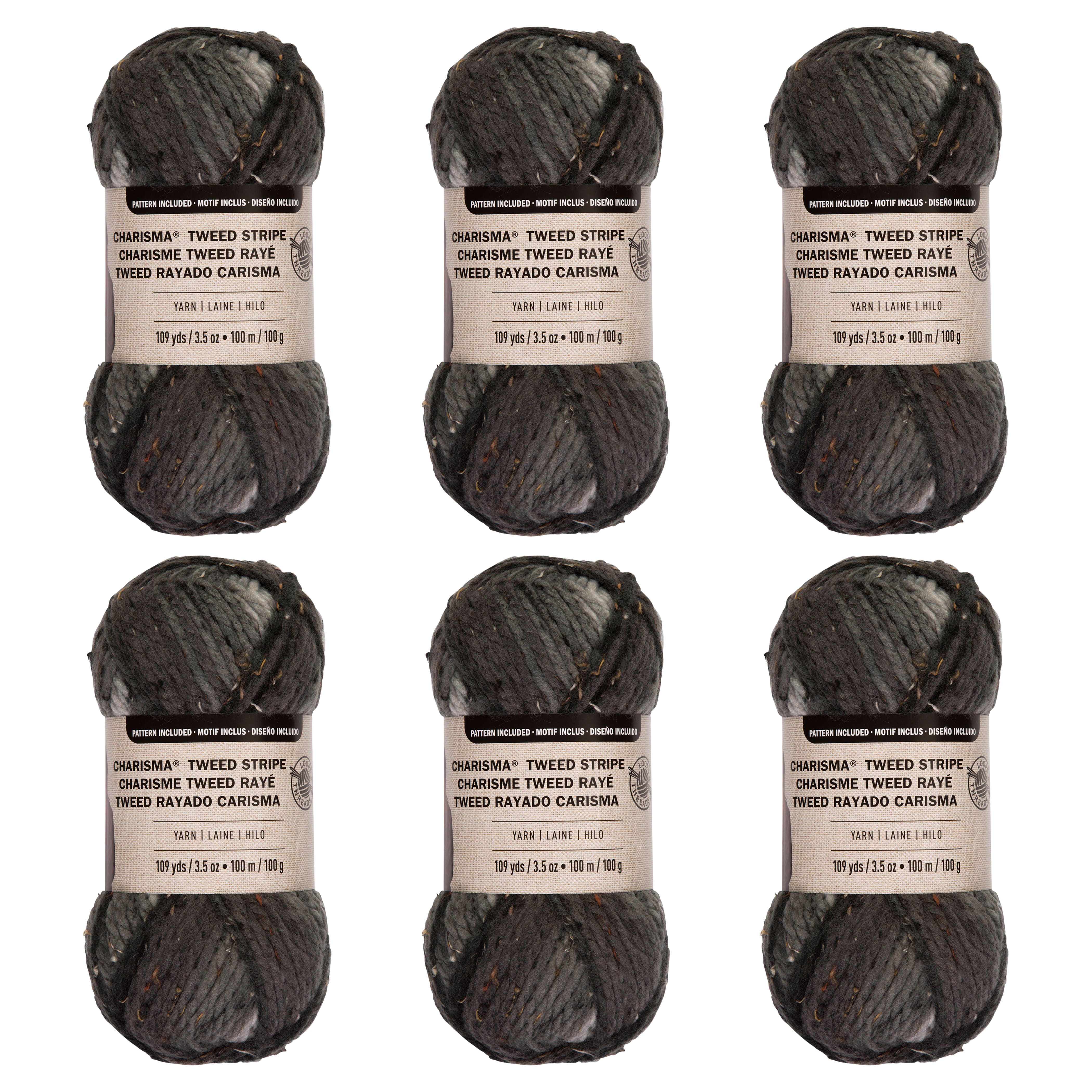 6 Pack: Charisma™ Tweed Stripe Yarn by Loops & Threads®