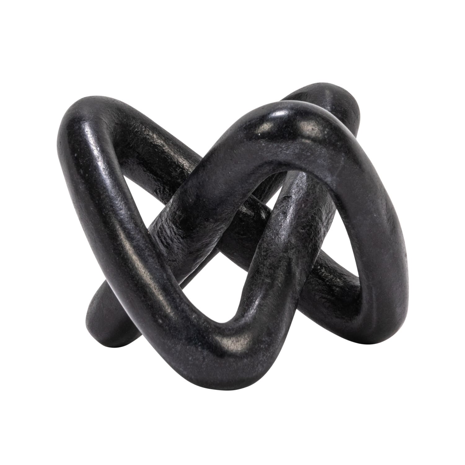 Hello Honey&#xAE; 3.5&#x22; Black Modern Decorative Marble Link Knot
