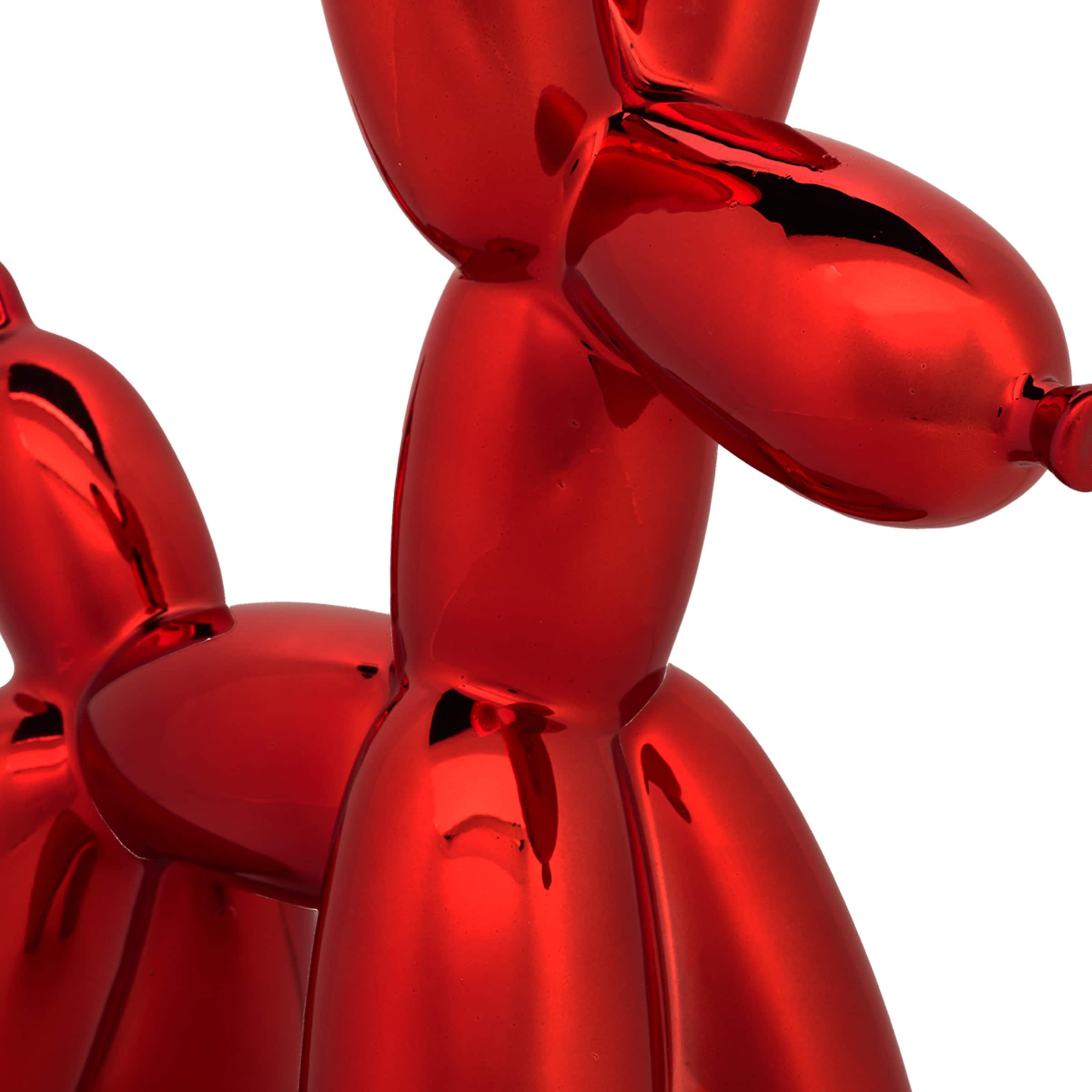 11" Electroplated Red Balloon Dog Figurine