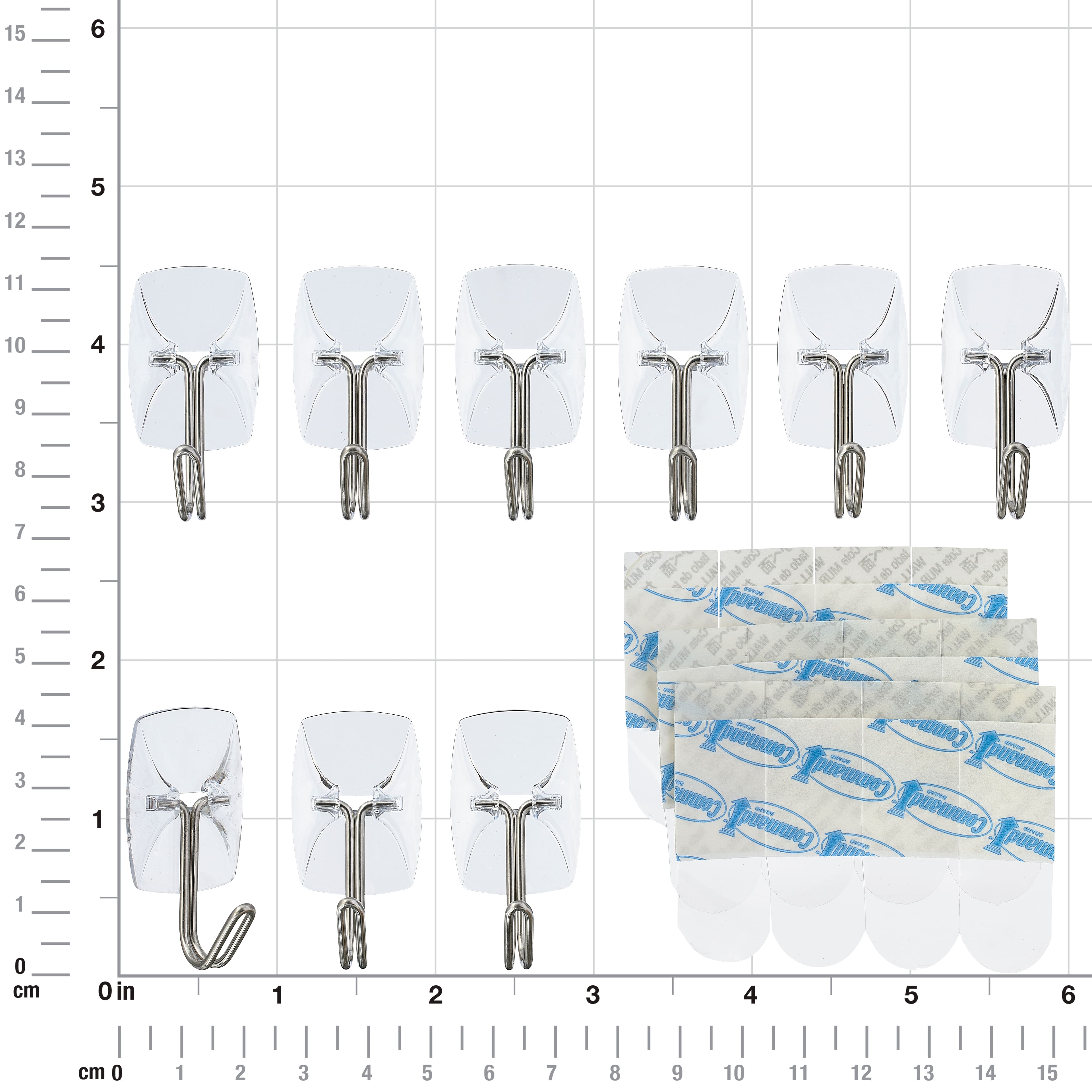 Command&#x2122; Small Wire Hooks, Clear