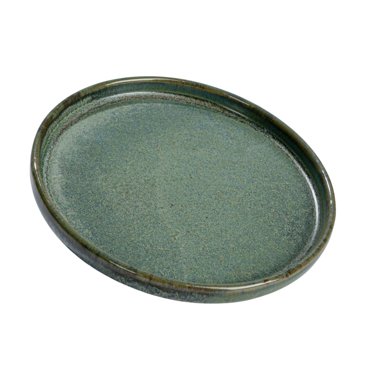 Hello Honey® 7" Matte Teal Reactive Glaze Stoneware Plate, 4ct.