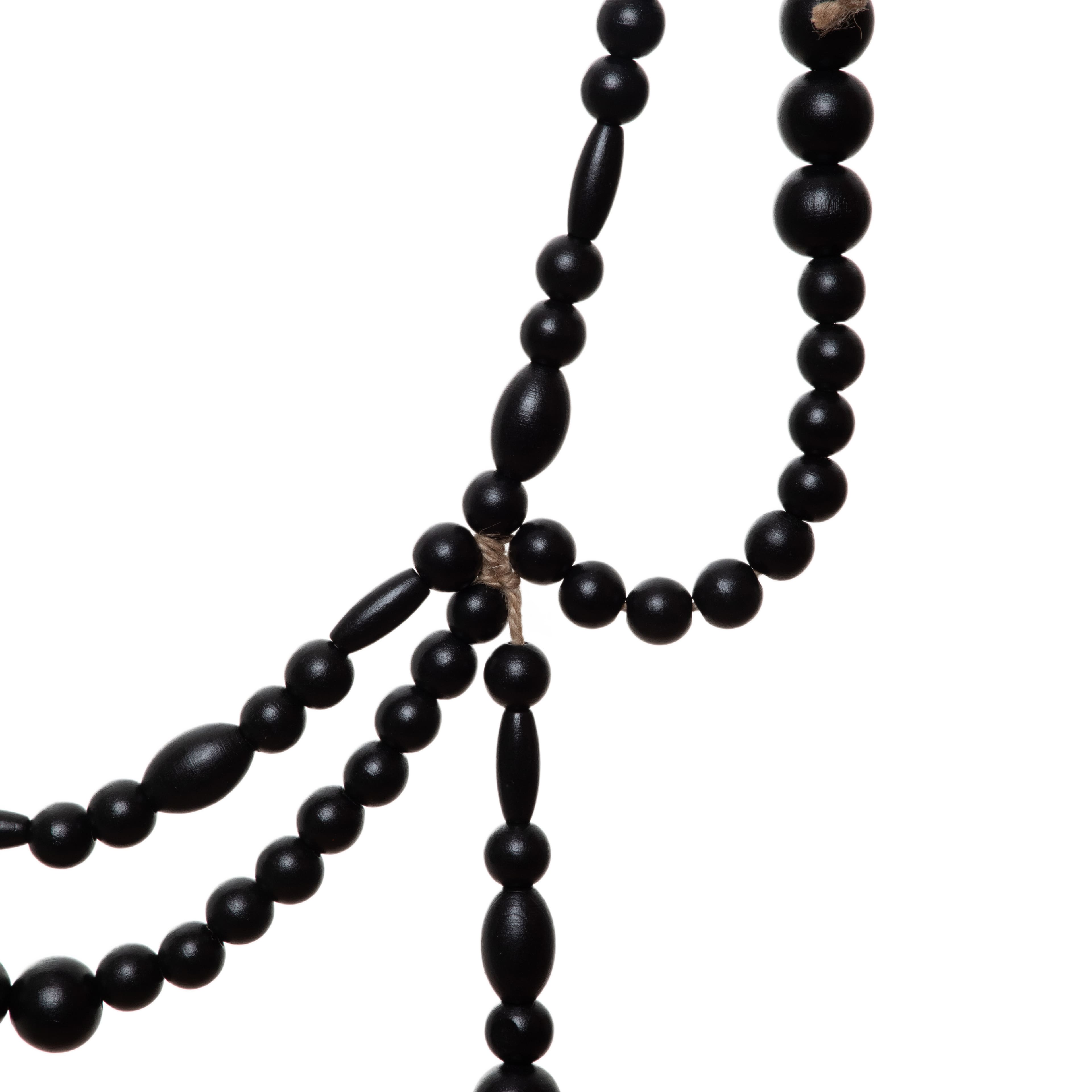 6ft. Black Wood Beaded Garland by Ashland&#xAE;