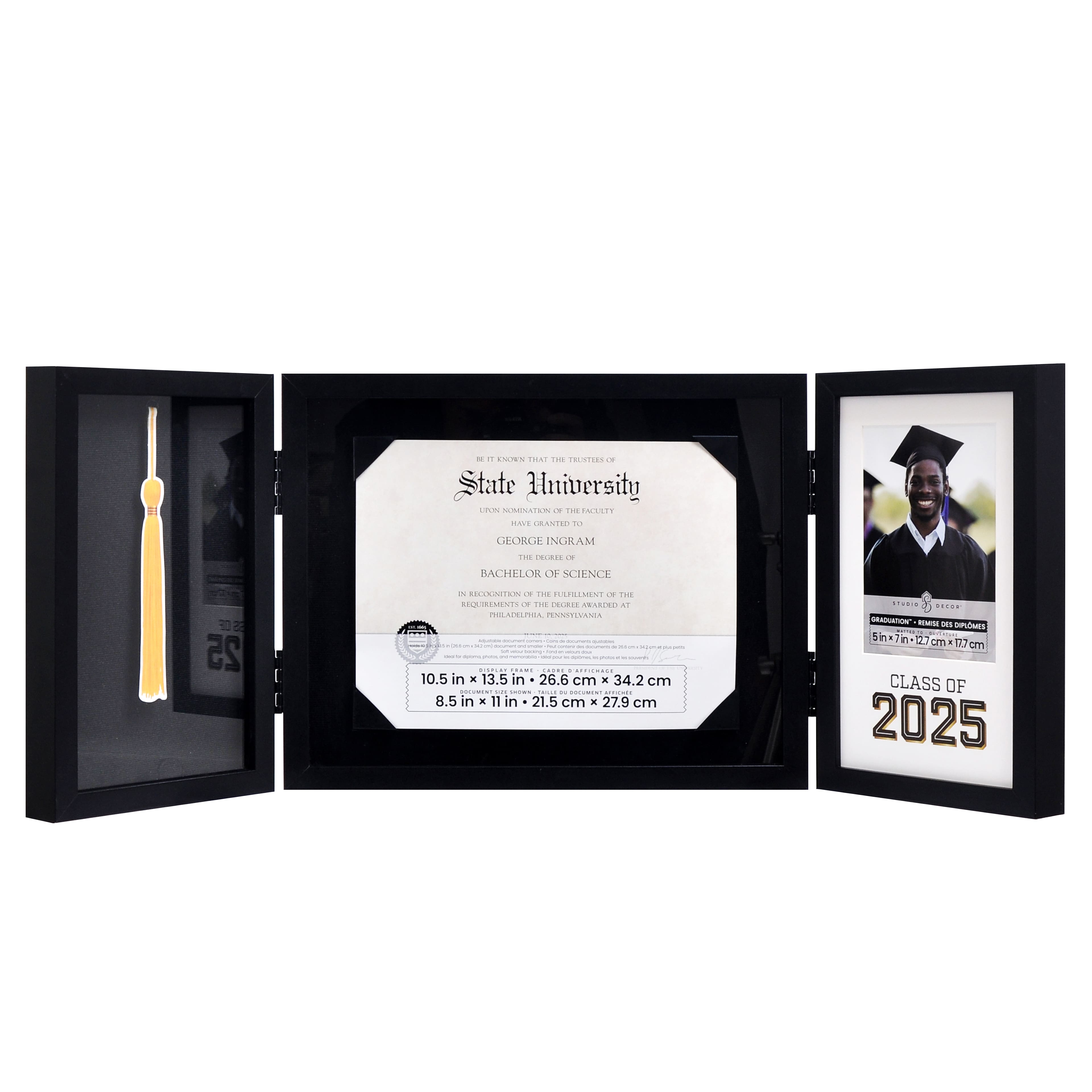 Graduation&#x2122; 3 Opening Hinged Display Frame by Studio D&#xE9;cor&#xAE;