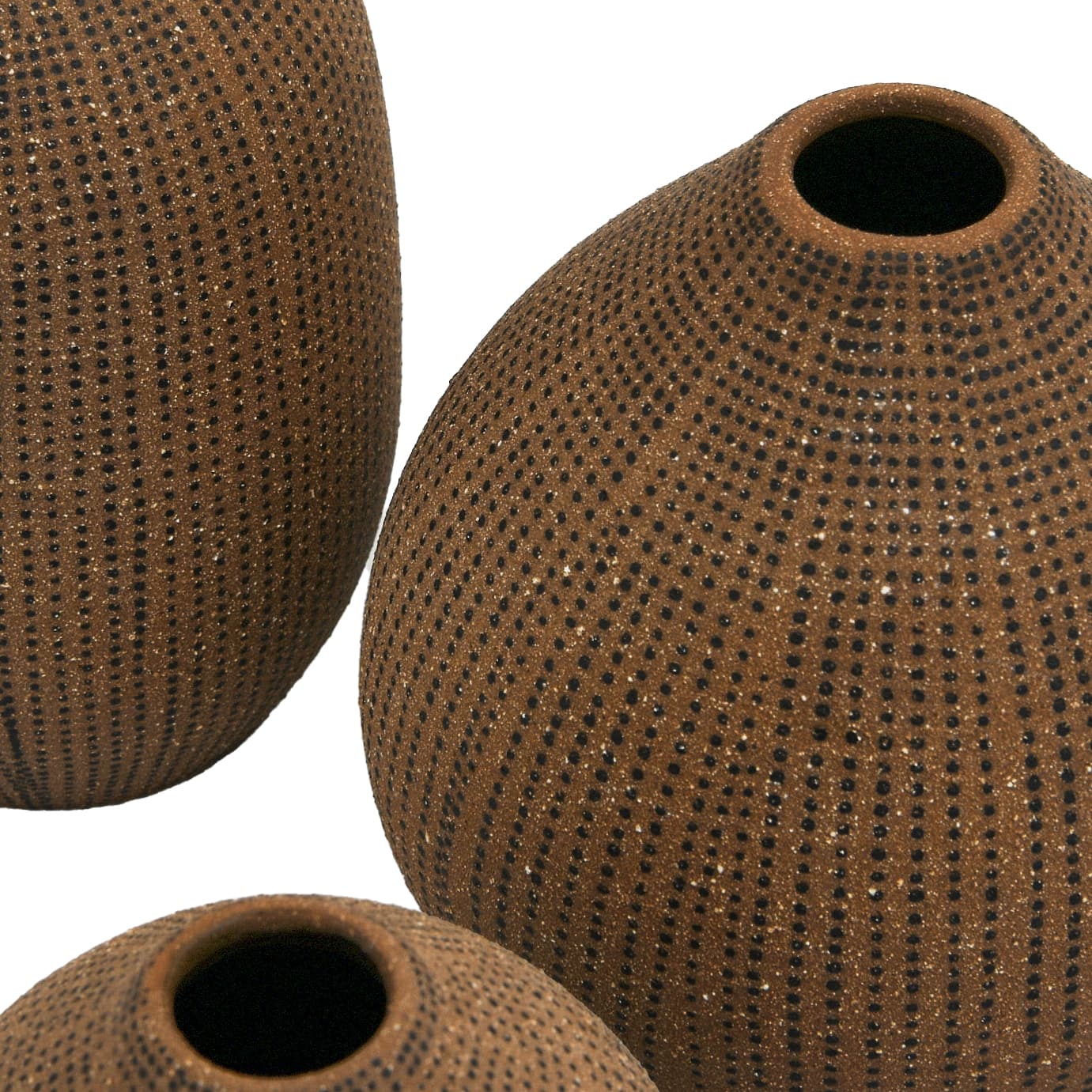 Natural Textured Stoneware Vase Set