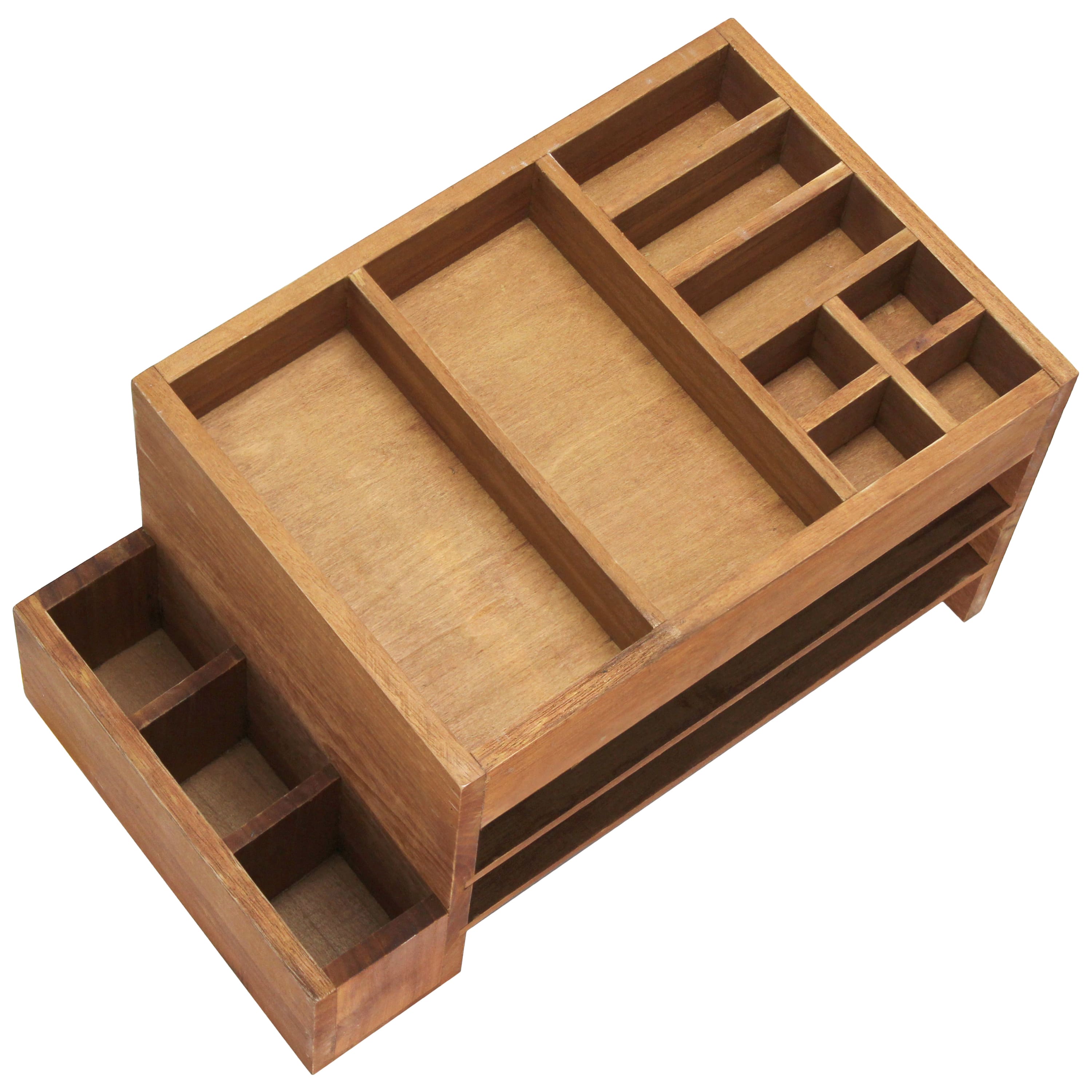 Elegant Designs Natural Wood Cubbies &#x26; Letter Tray Desk Organizer