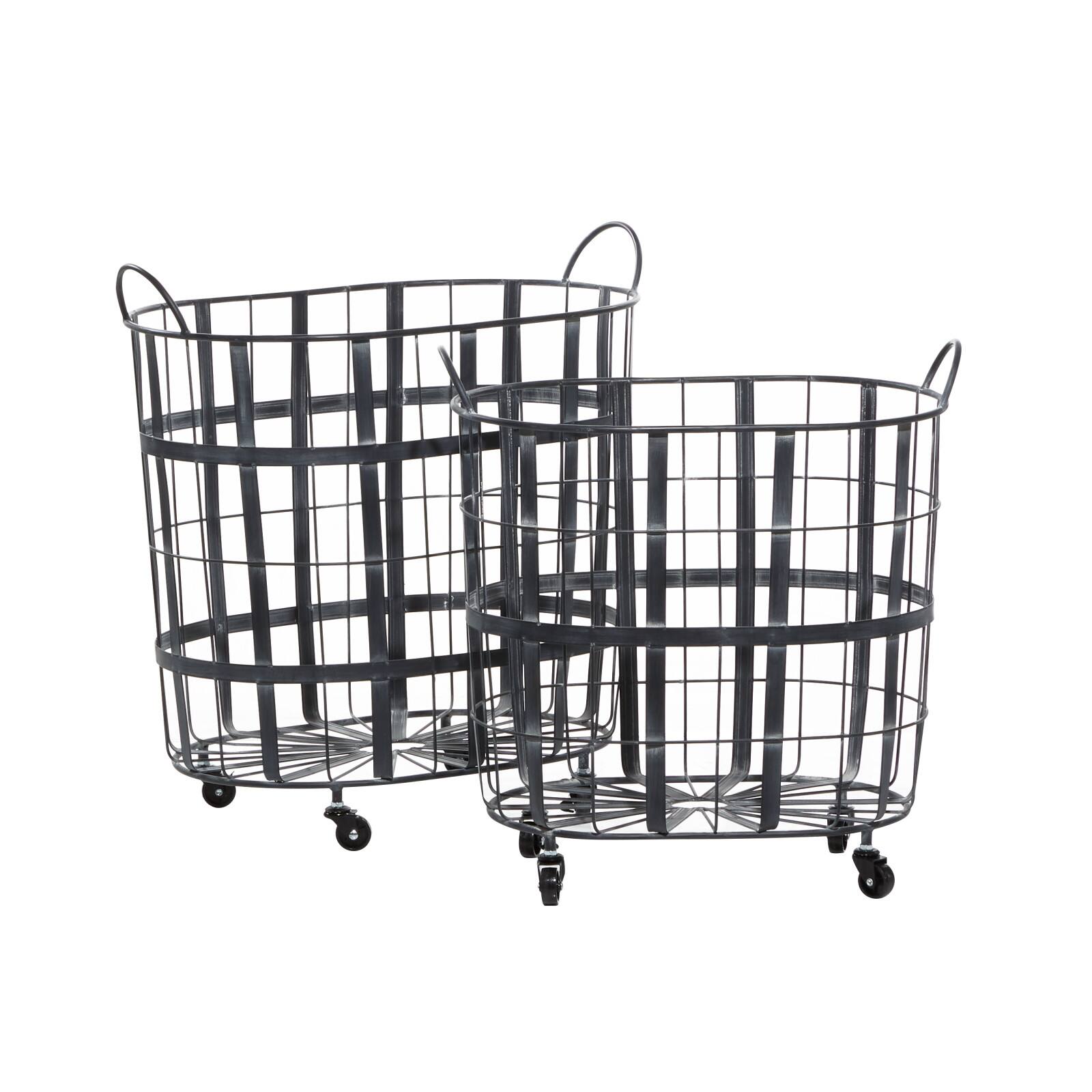 Black Metal Industrial Storage Basket Set Michaels