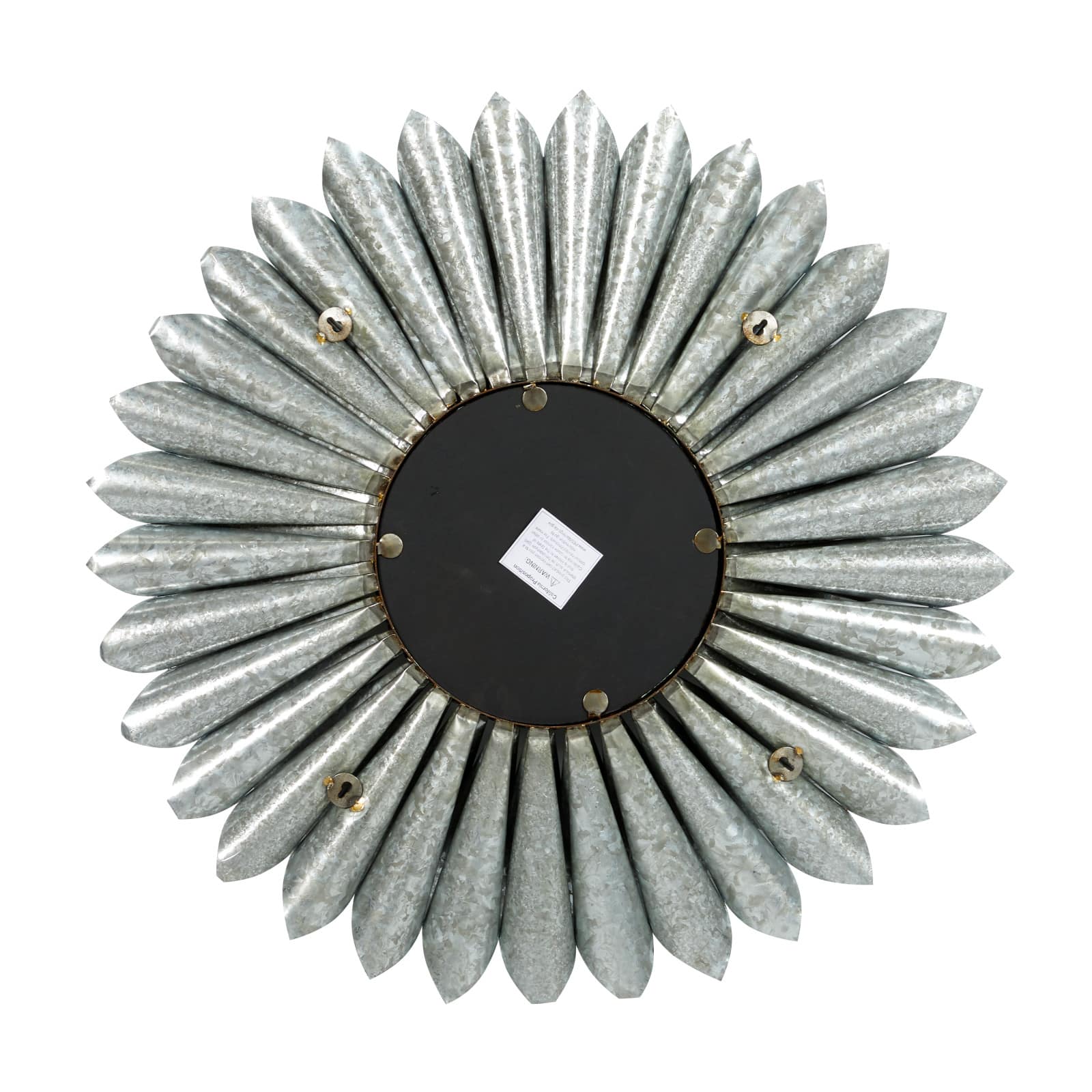 32" Gray Contemporary Galvanized Metal Wall Mirror