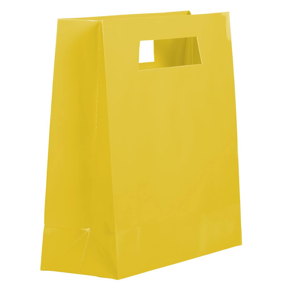 JAM Paper Large Yellow Heavy Duty Bags with Trapezoid Handle, 3ct.