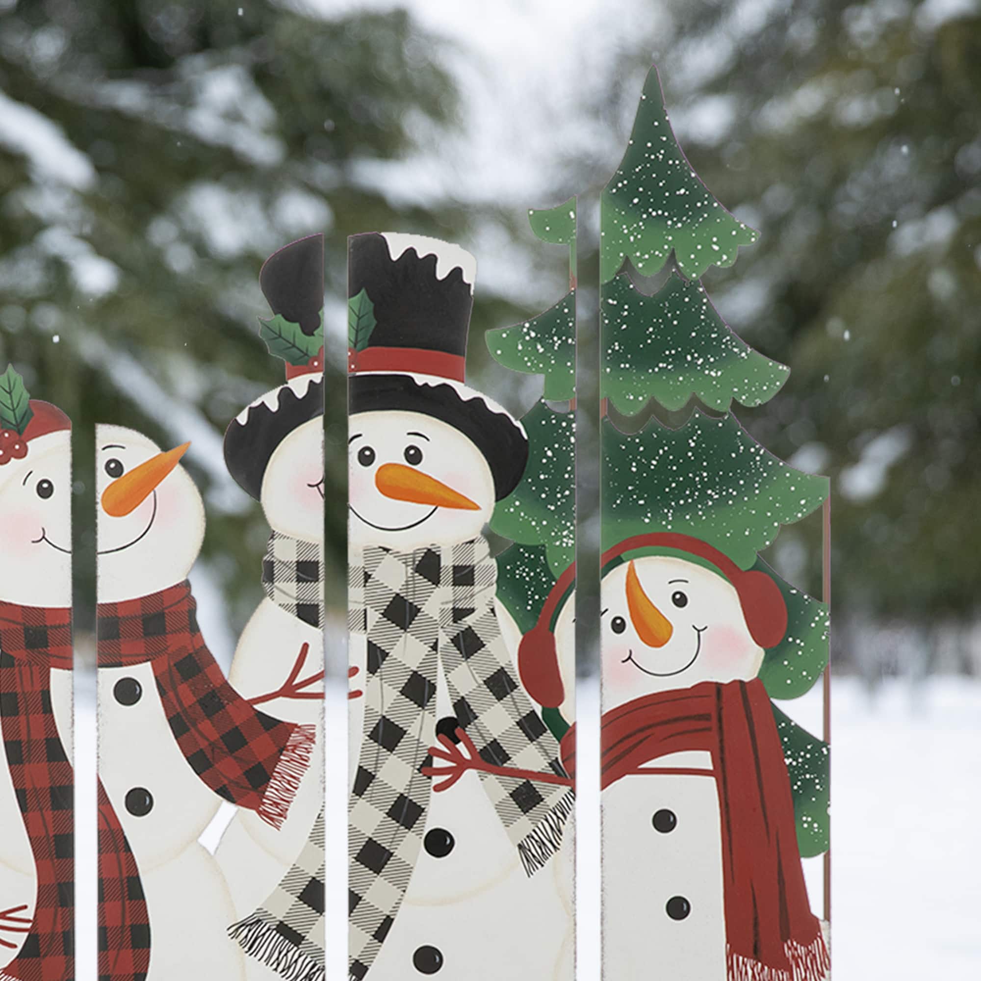 Glitzhome® 41.5'' Metal Snowman Family Combo Yardstake