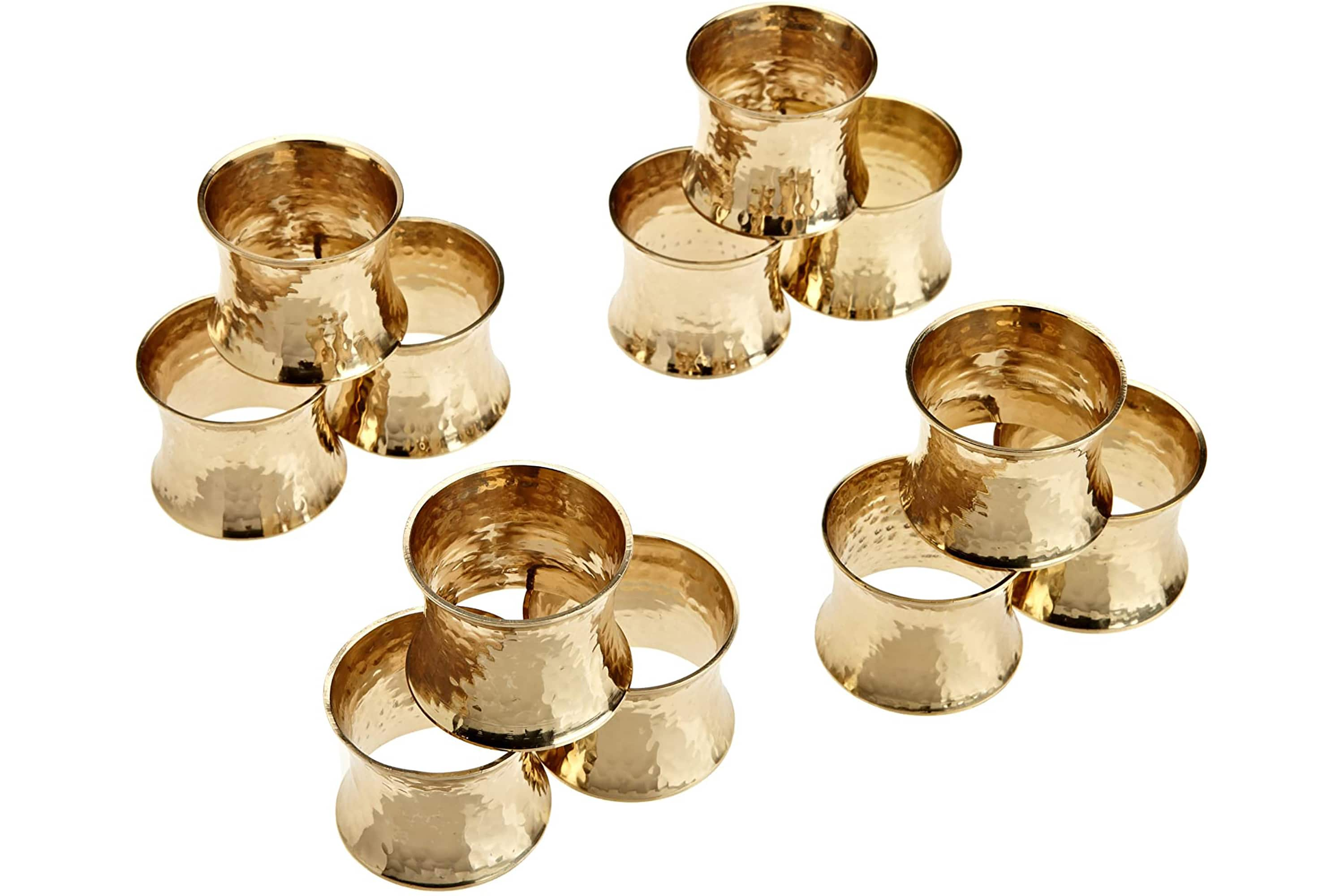 DII&#xAE; Hammered Gold Napkin Rings, 12ct.