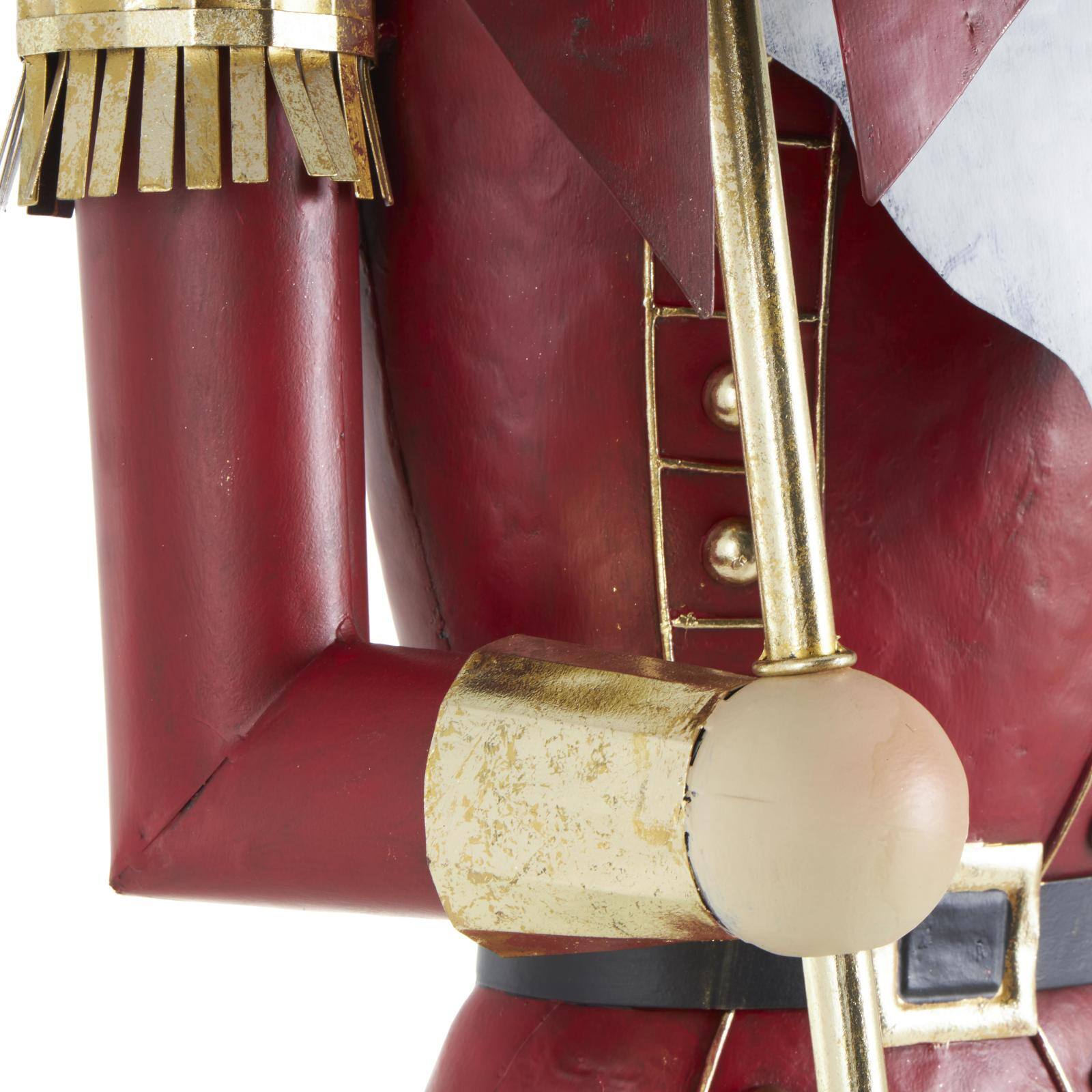 52&#x22; Red Metal Nutcracker Standing Sculpture