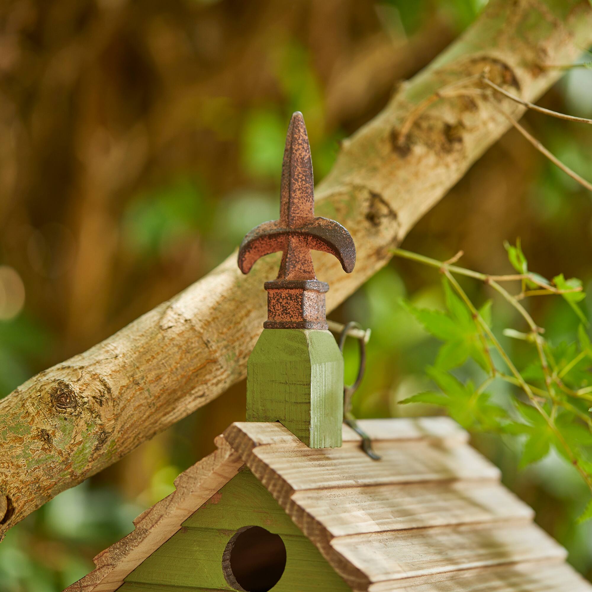 Glitzhome&#xAE; 11&#x22; Oversized Distressed Wood Church Birdhouse