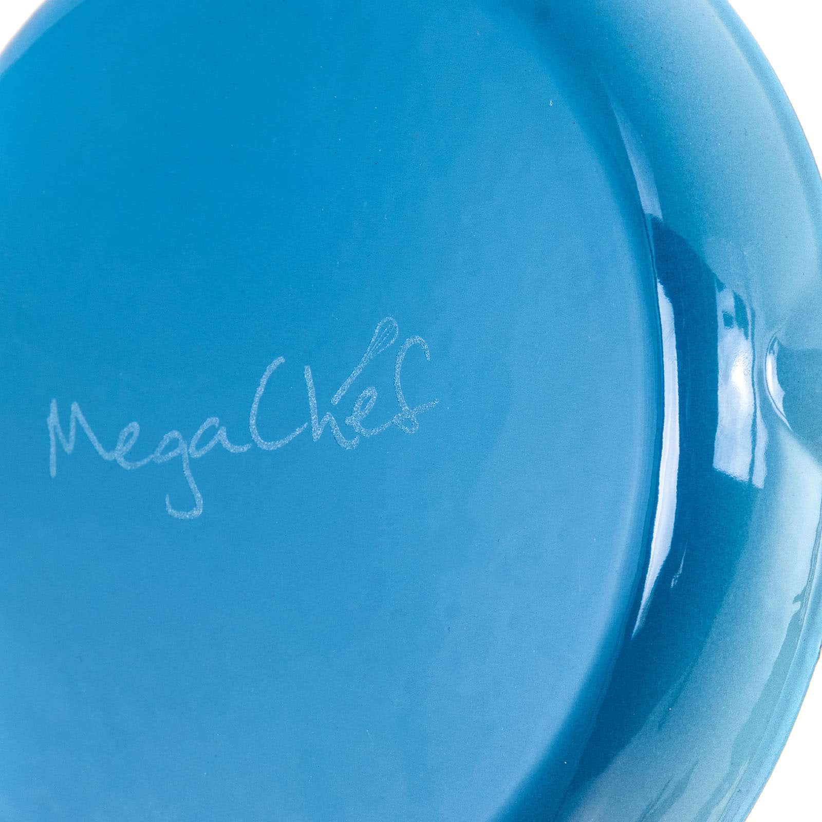 MegaChef Round 10.25&#x22; Blue Enameled Cast Iron Skillet