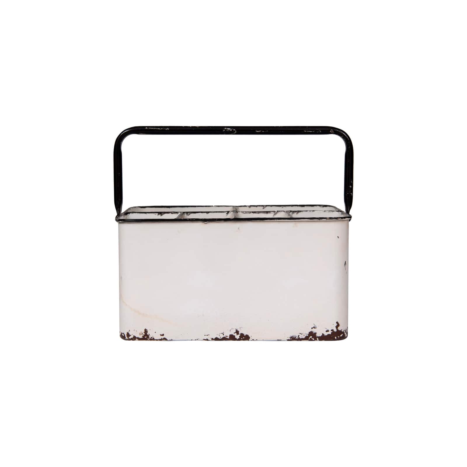 Hello Honey® Distressed White Metal Caddy With 6 Compartments