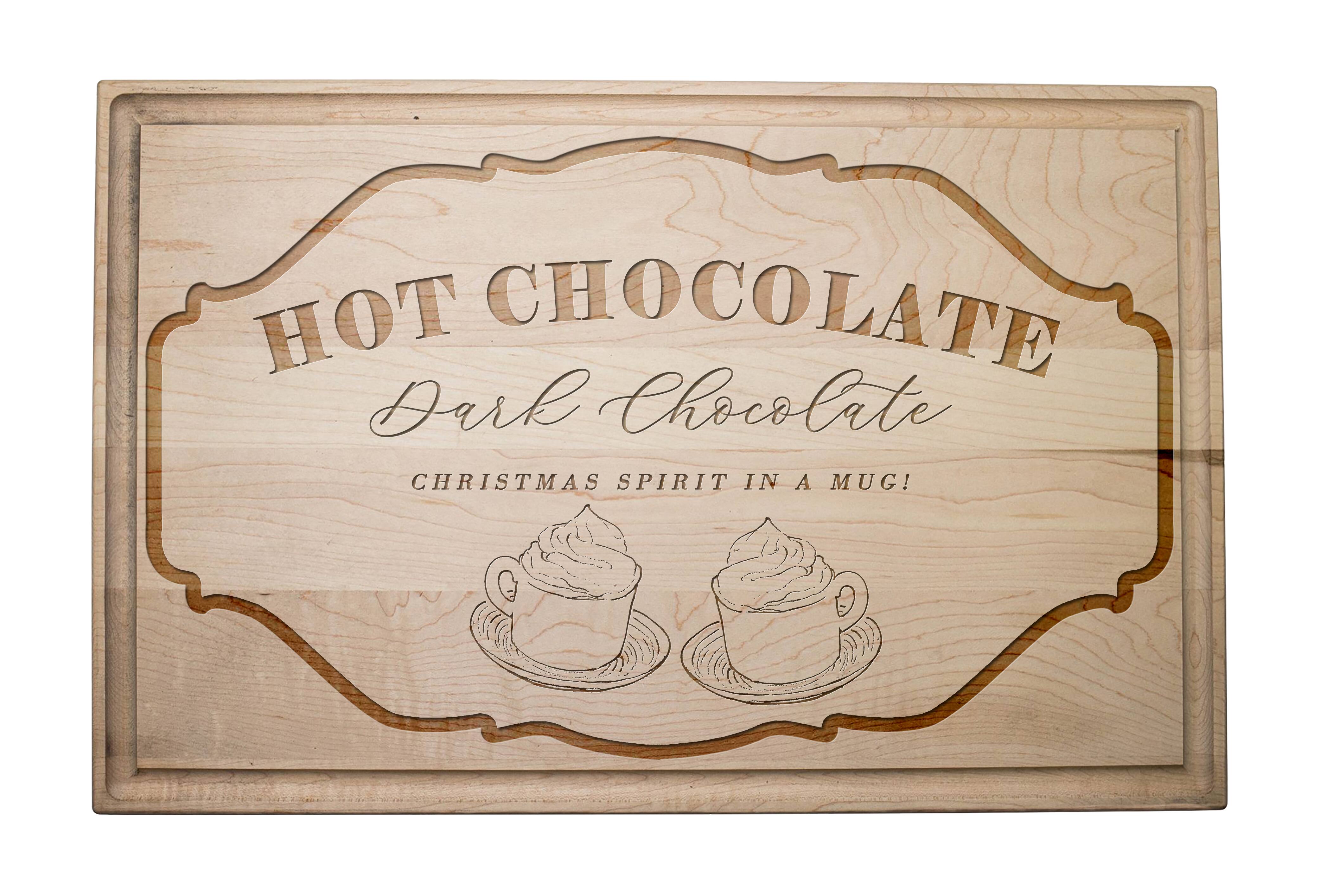 17" x 11" Hot Chocolate Bar Maple Cutting Board