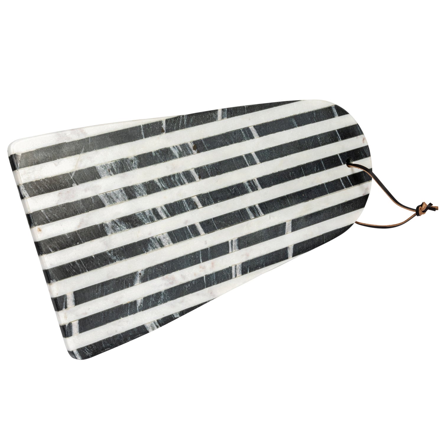 Hello Honey&#xAE; 16&#x22; Black &#x26; White Striped Marble Cutting Board