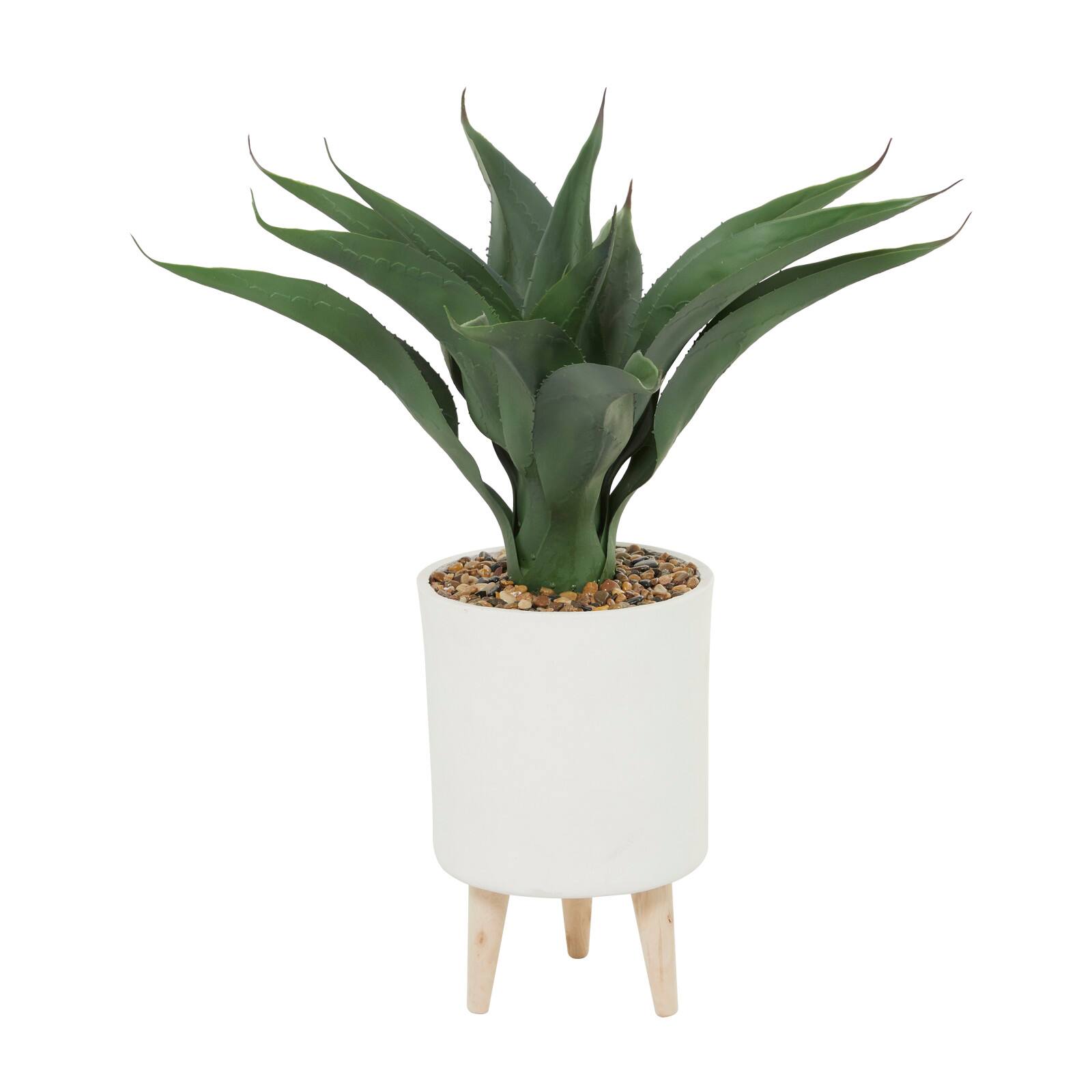2.5ft. Potted White Plastic Modern Artificial Foliage