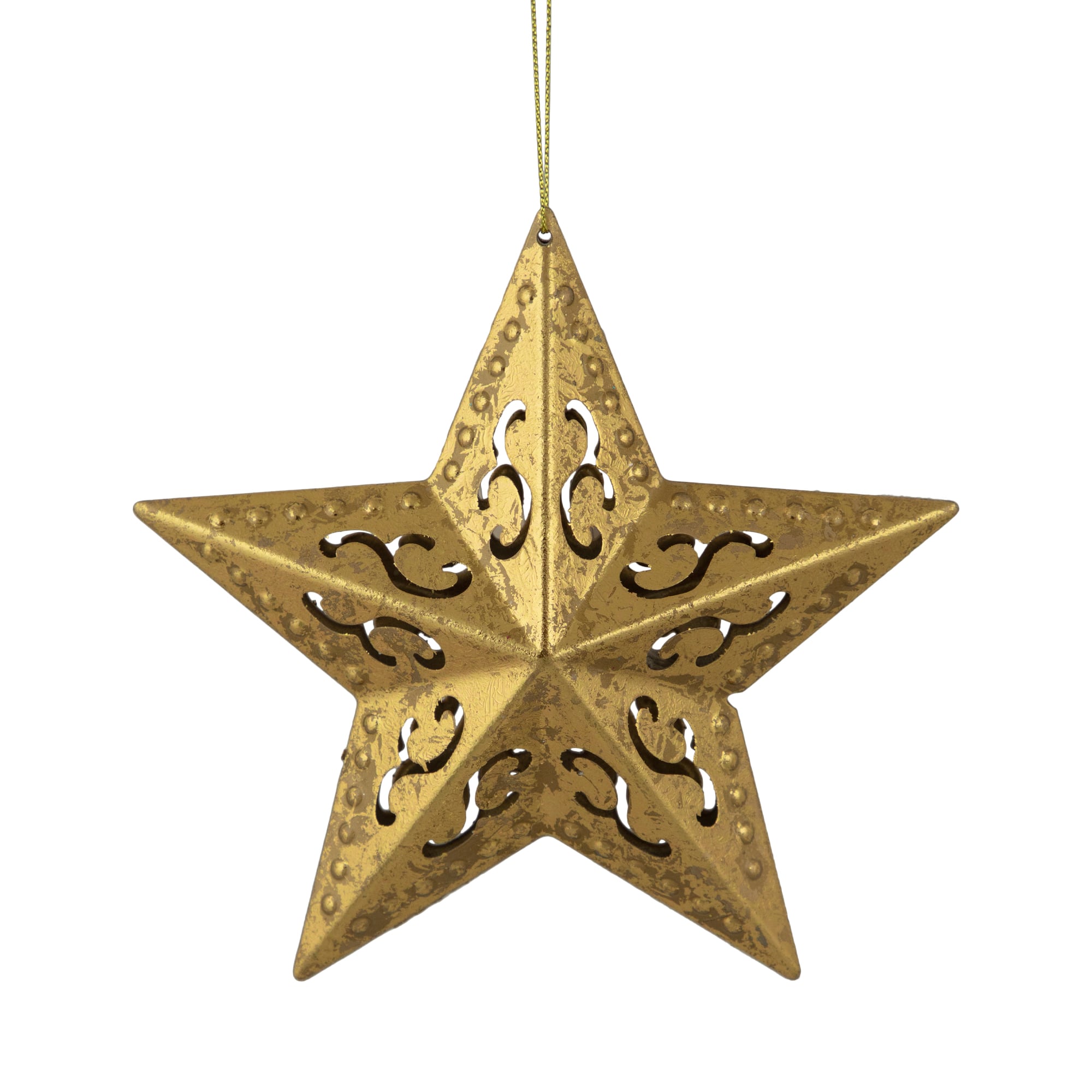 5.75&#x22; Gold Filigree Star Ornament