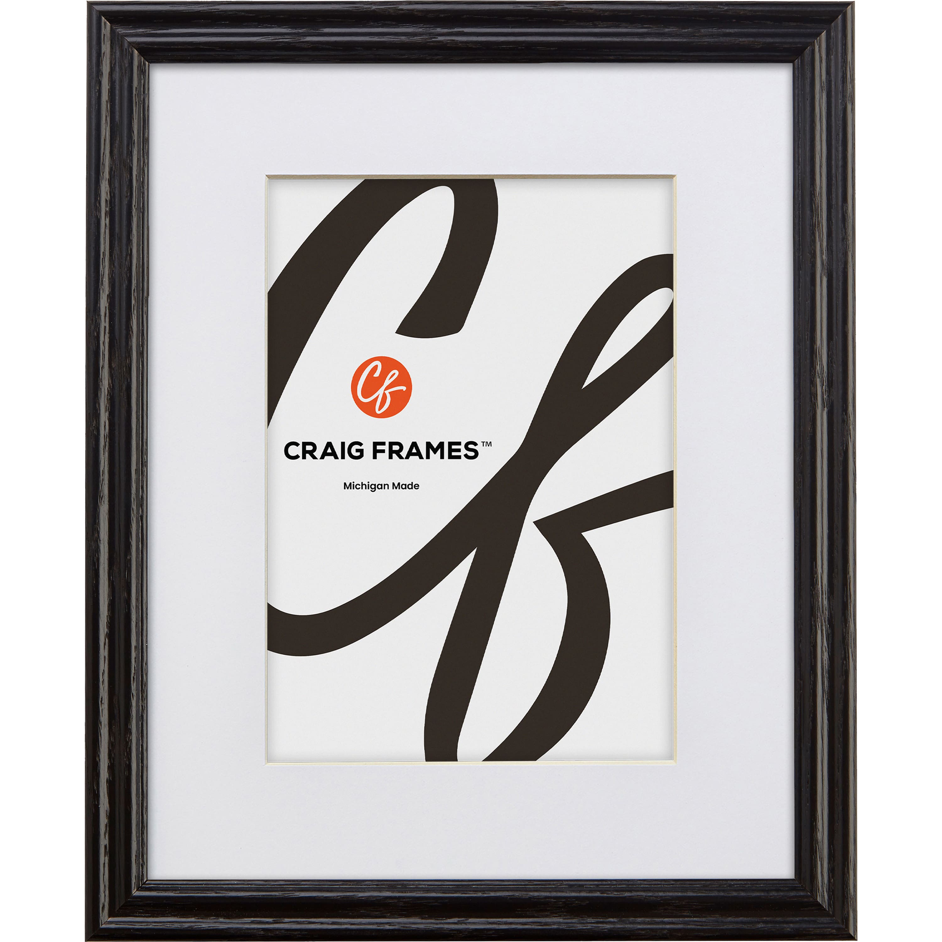 Craig Frames Wiltshire 200 Ebony Picture Frame with Mat