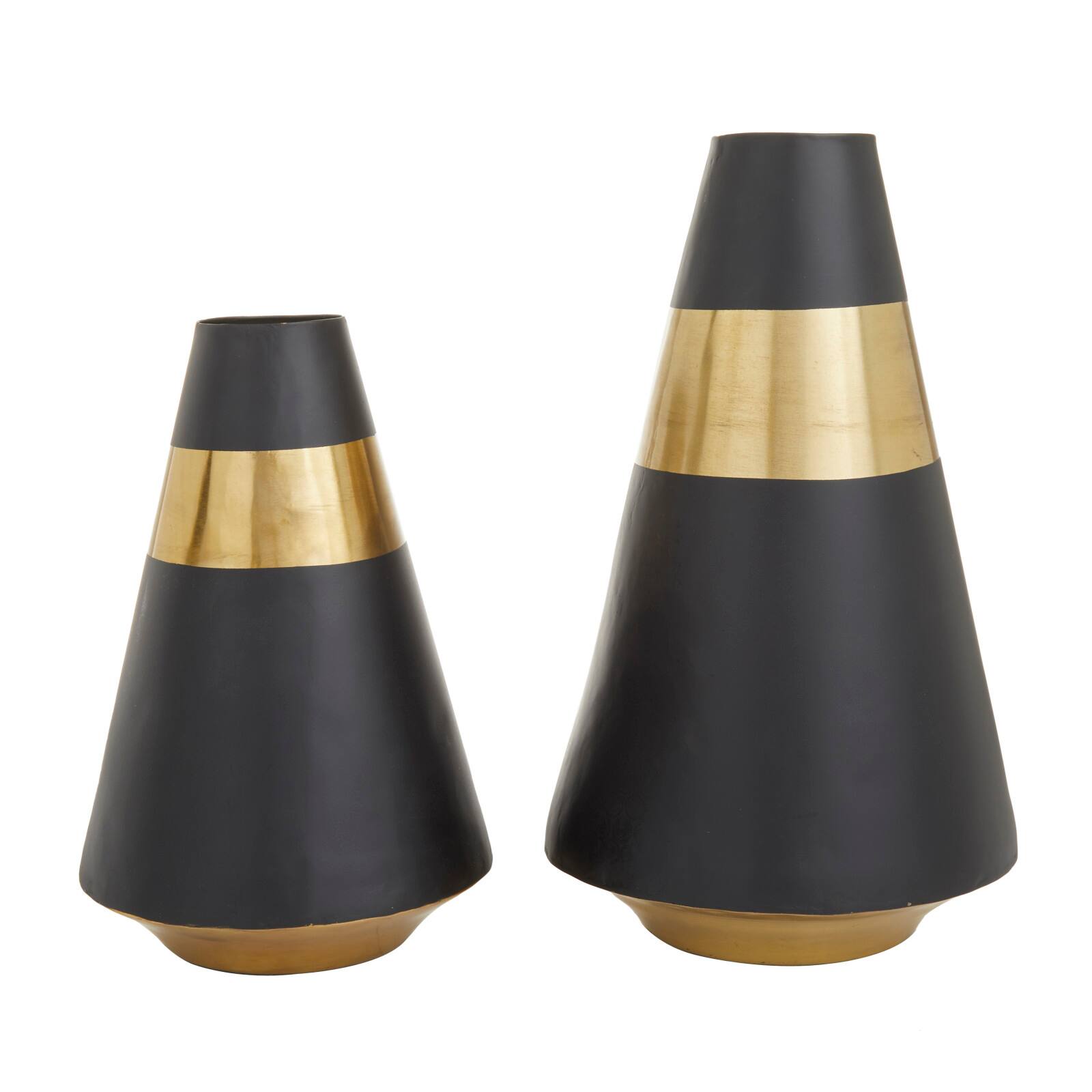 Black Metal Modern Vase, Set of 2" 14", 11" Michaels