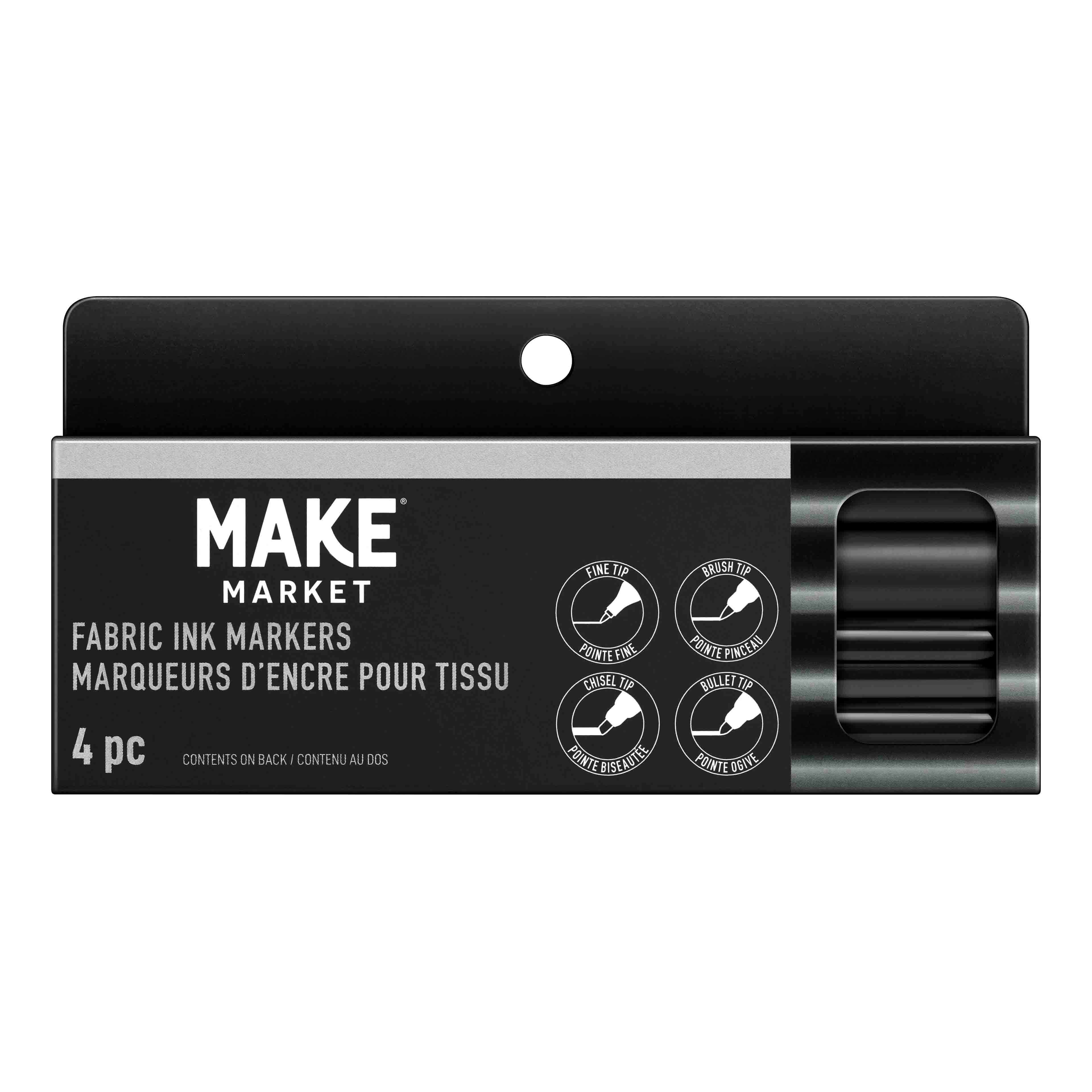 12 Packs: 4 ct. (48 total) Black Permanent Fabric Ink Markers by Make Market®