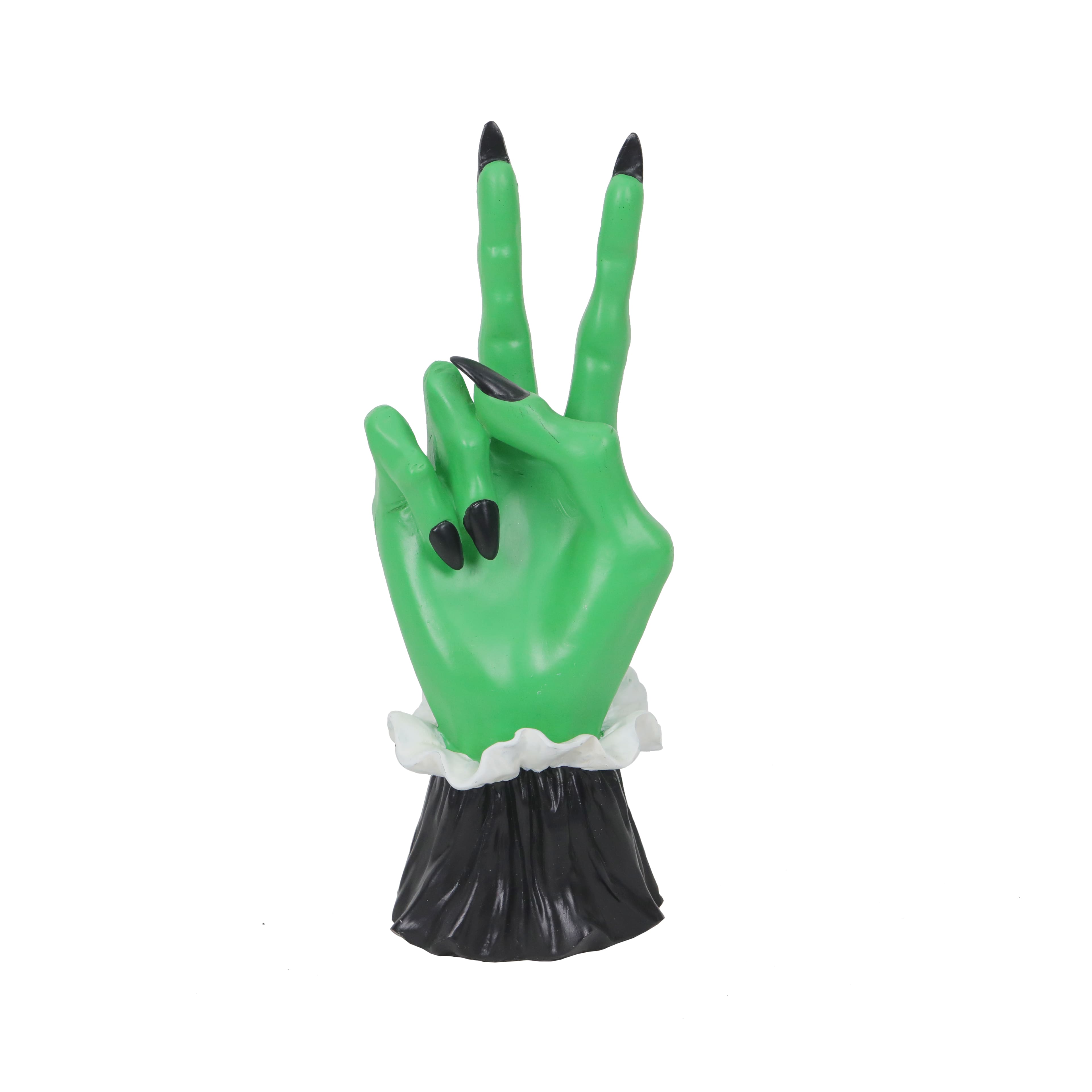 9&#x22; Green Peace Sign Witch Hand Tabletop D&#xE9;cor by Ashland&#xAE;