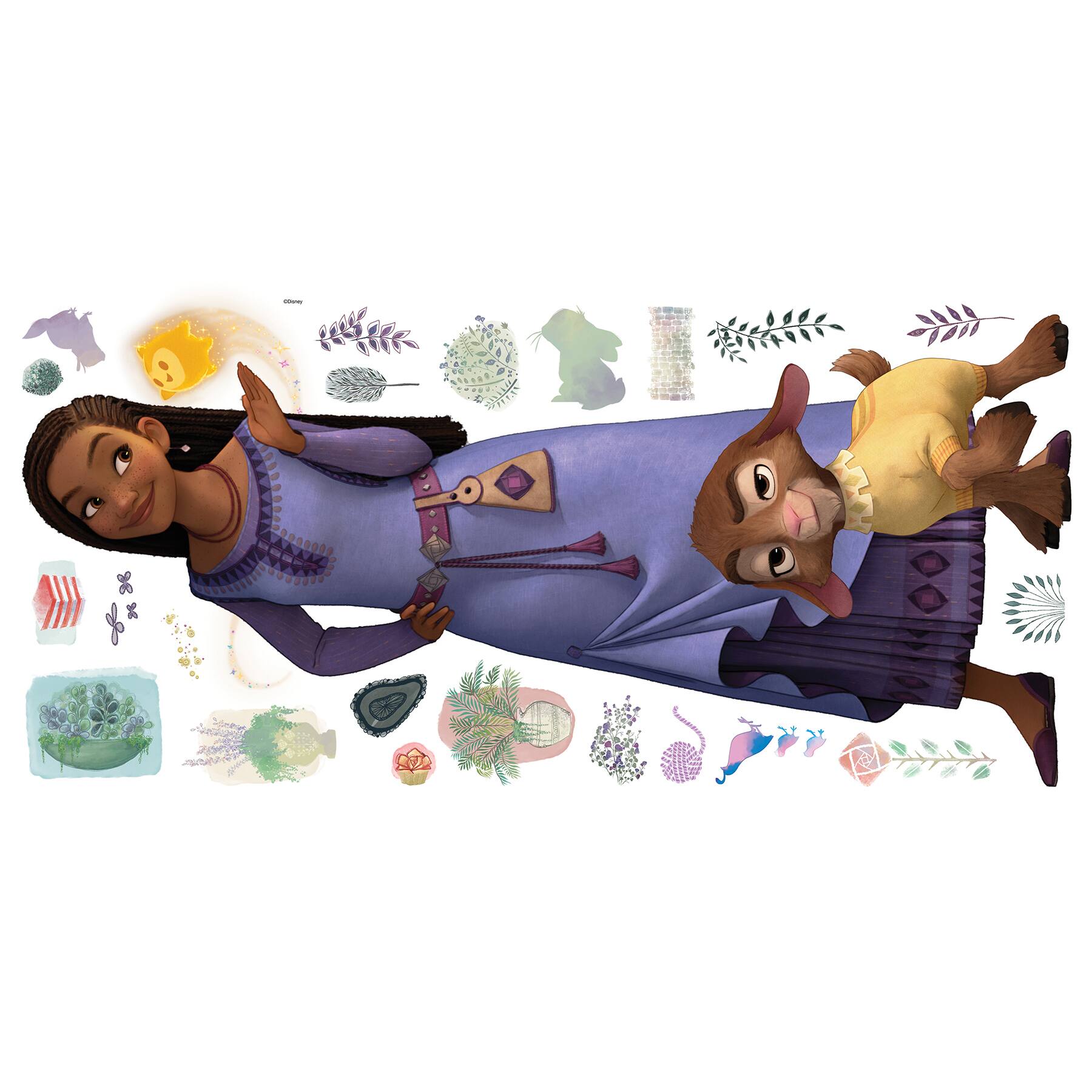 RoomMates Disney&#xAE; Wish Asha &#x26; Valentino Giant Wall Decal Set