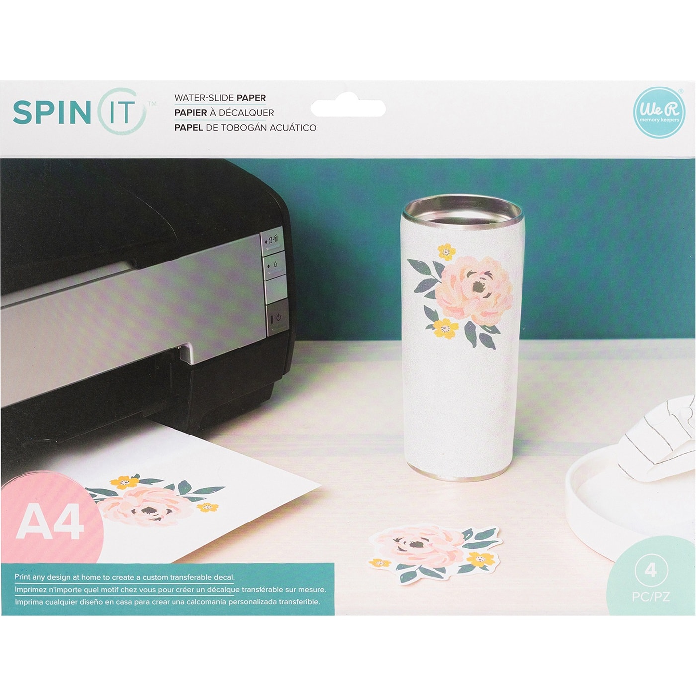 We R Memory Keepers Spin It Water Slide Paper, 4ct.