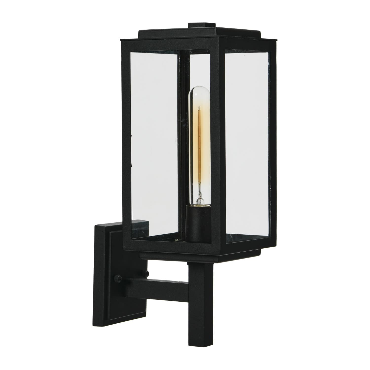 Hello Honey® Robert Stevenson Lighting Addison 17" Textured Black Metal & Glass Outdoor Light