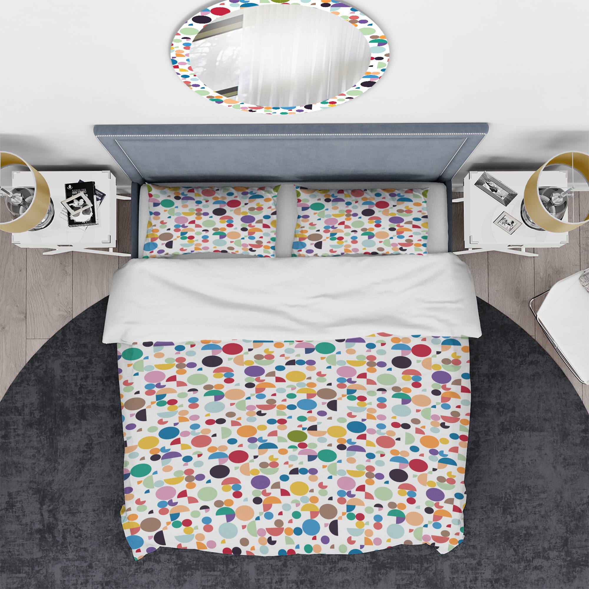 Designart 'Retro Abstract Geometric Pattern' Mid-Century Modern Bedding Set - Duvet Cover & Shams