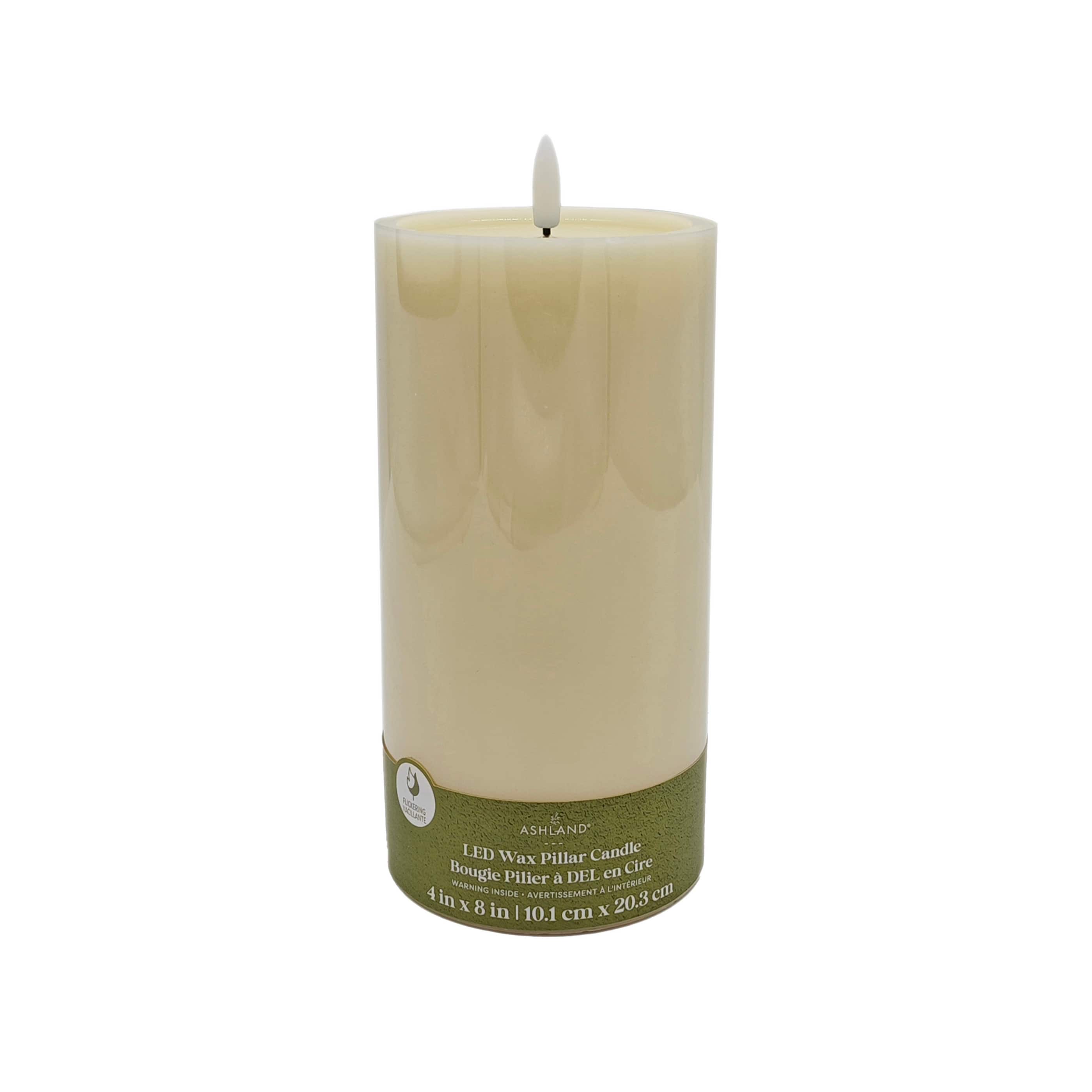 4" x 8" LED Wax Pillar Flickering Candle by Ashland®