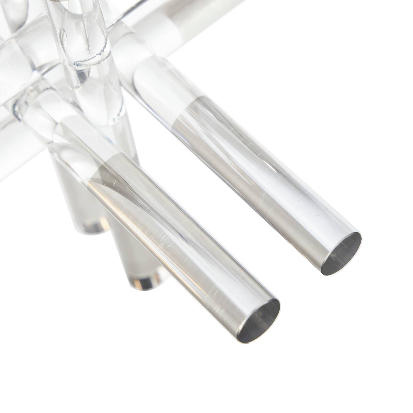 Clear Crystal Abstract Jack Inspired Sculpture with Resting Orbs Tabletop Décor Set