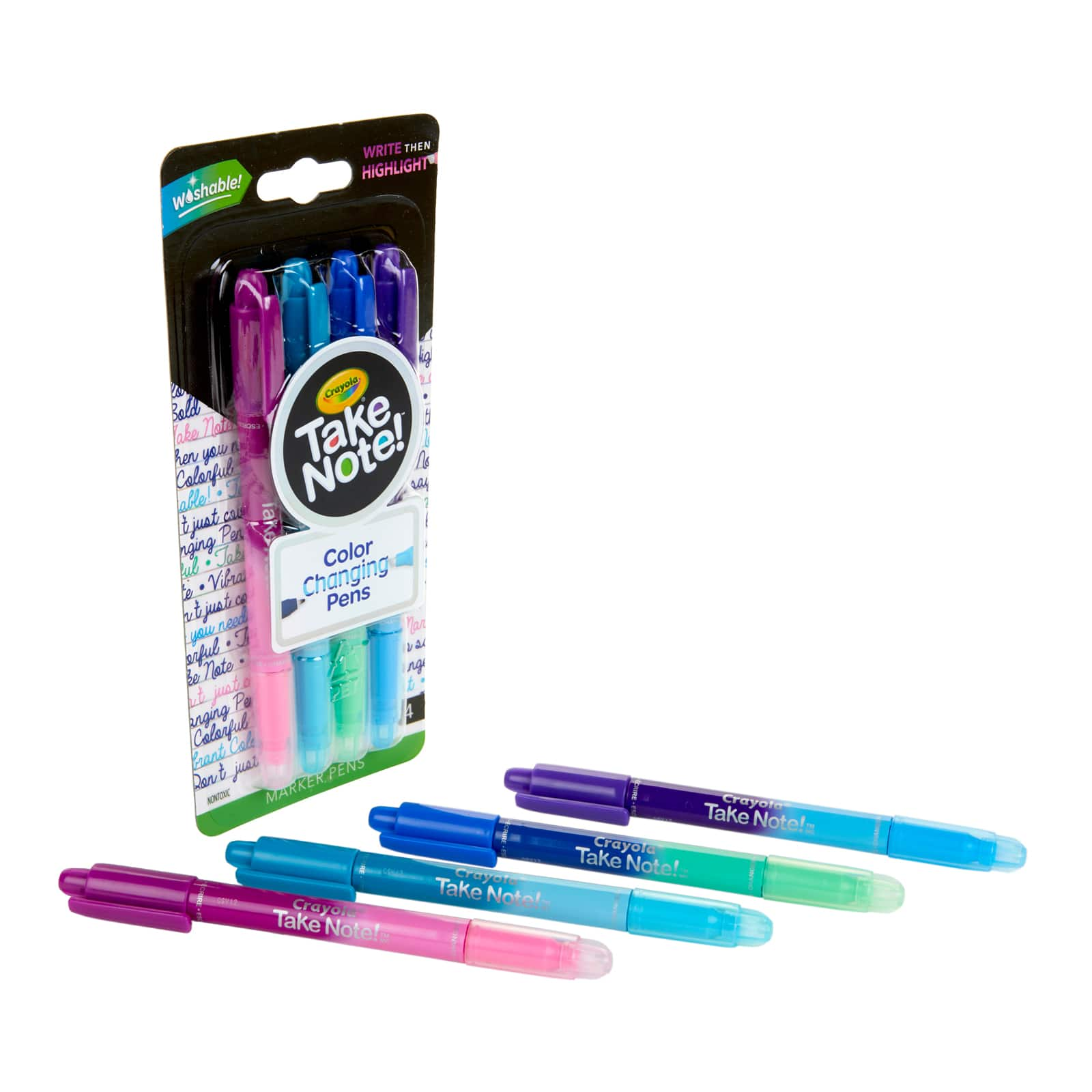 Crayola&#xAE; Take Note&#x2122; Color Changing Pens, 4ct.