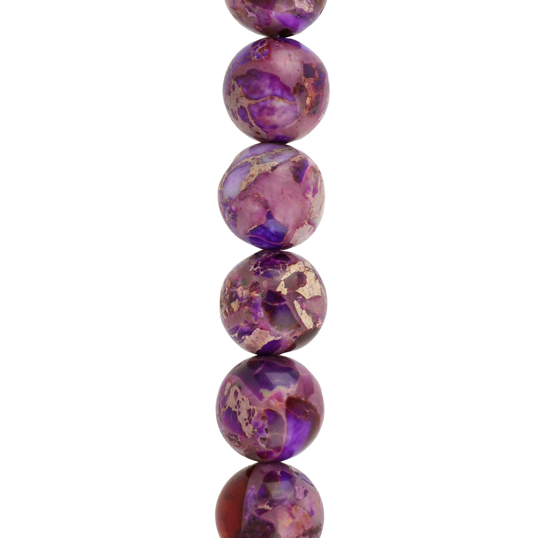 12 Pack: Purple Dyed Imperial Jasper Round Beads by Bead Landing™