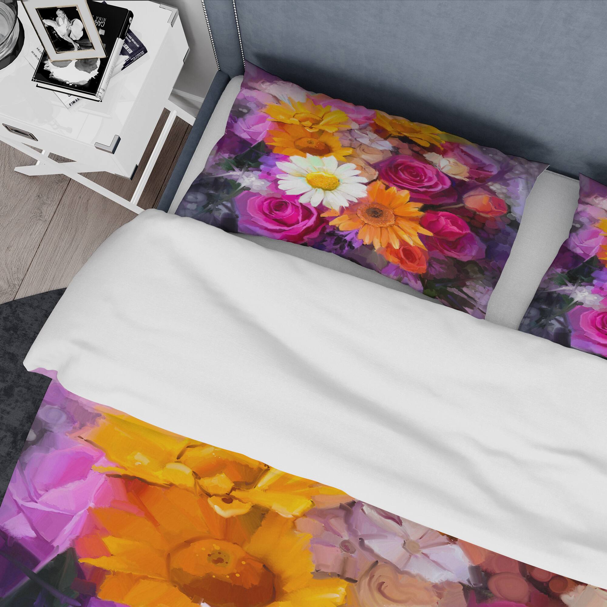 Designart &#x27;Bouquet of Flowers Watercolor&#x27; Traditional Bedding Set - Duvet Cover &#x26; Shams