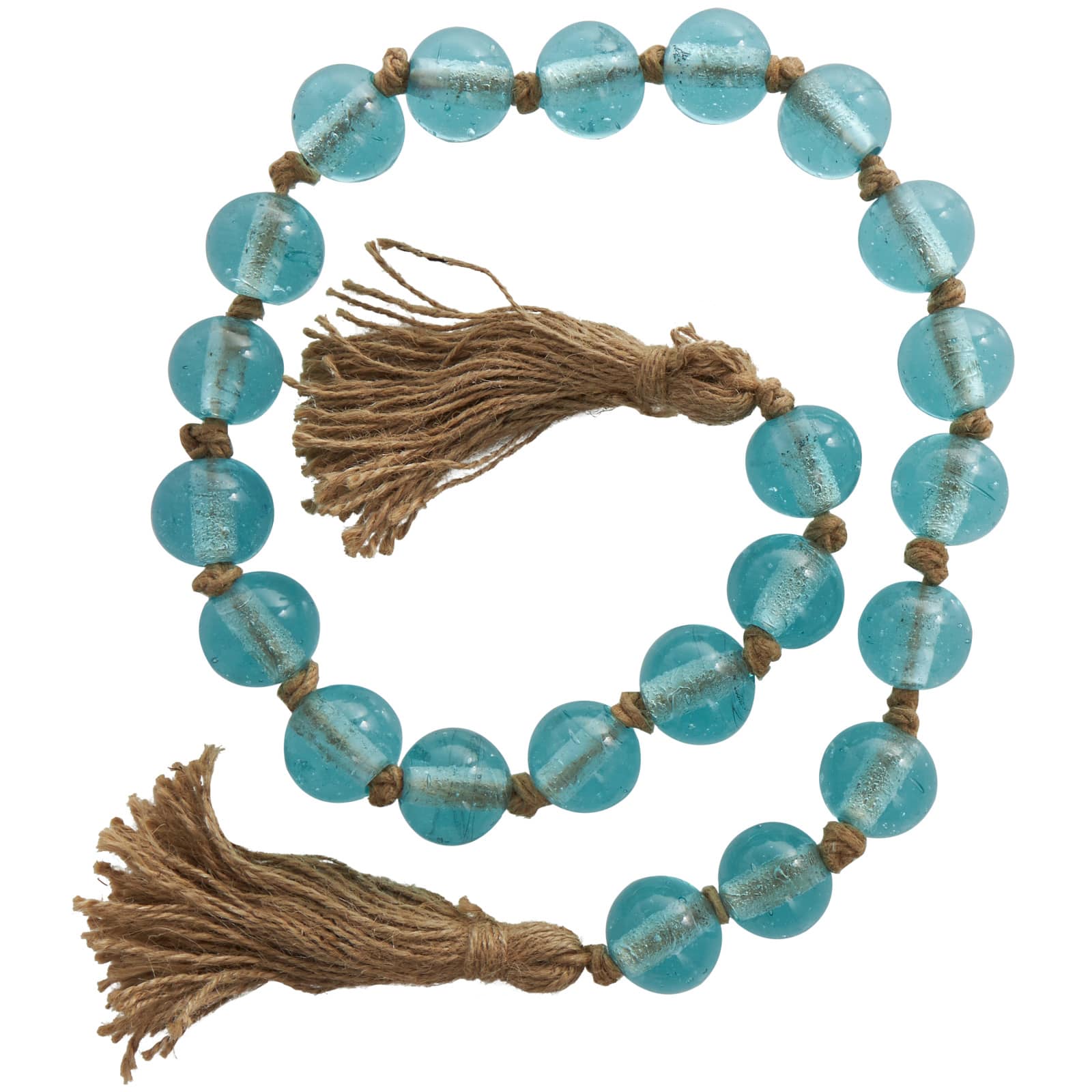 4ft. Glass Handmade Round Beaded Garland with Tassel