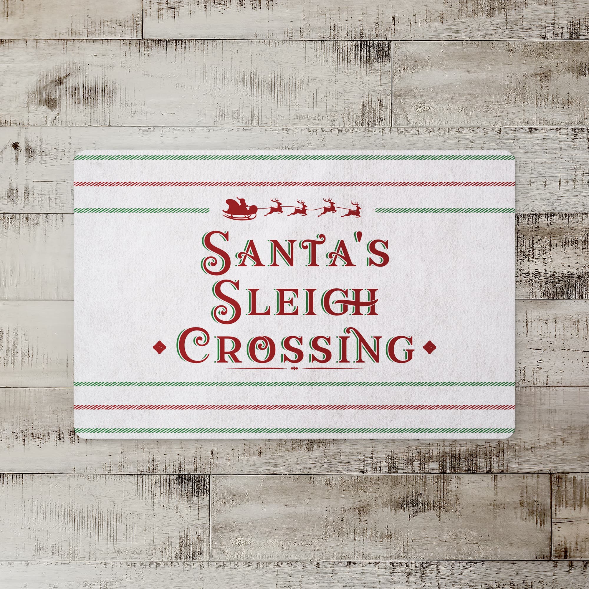 Santas Sleigh Crossing 27x18 Floor Mat