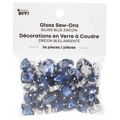 CousinDIY Silver Blue Zircon Glass Sew-On Rhinestones, 56ct. image