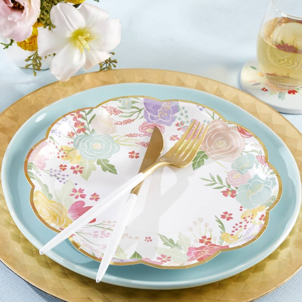 Kate Aspen&#xAE; 9&#x27;&#x27; Garden Blooms Premium Paper Plates, 16ct.