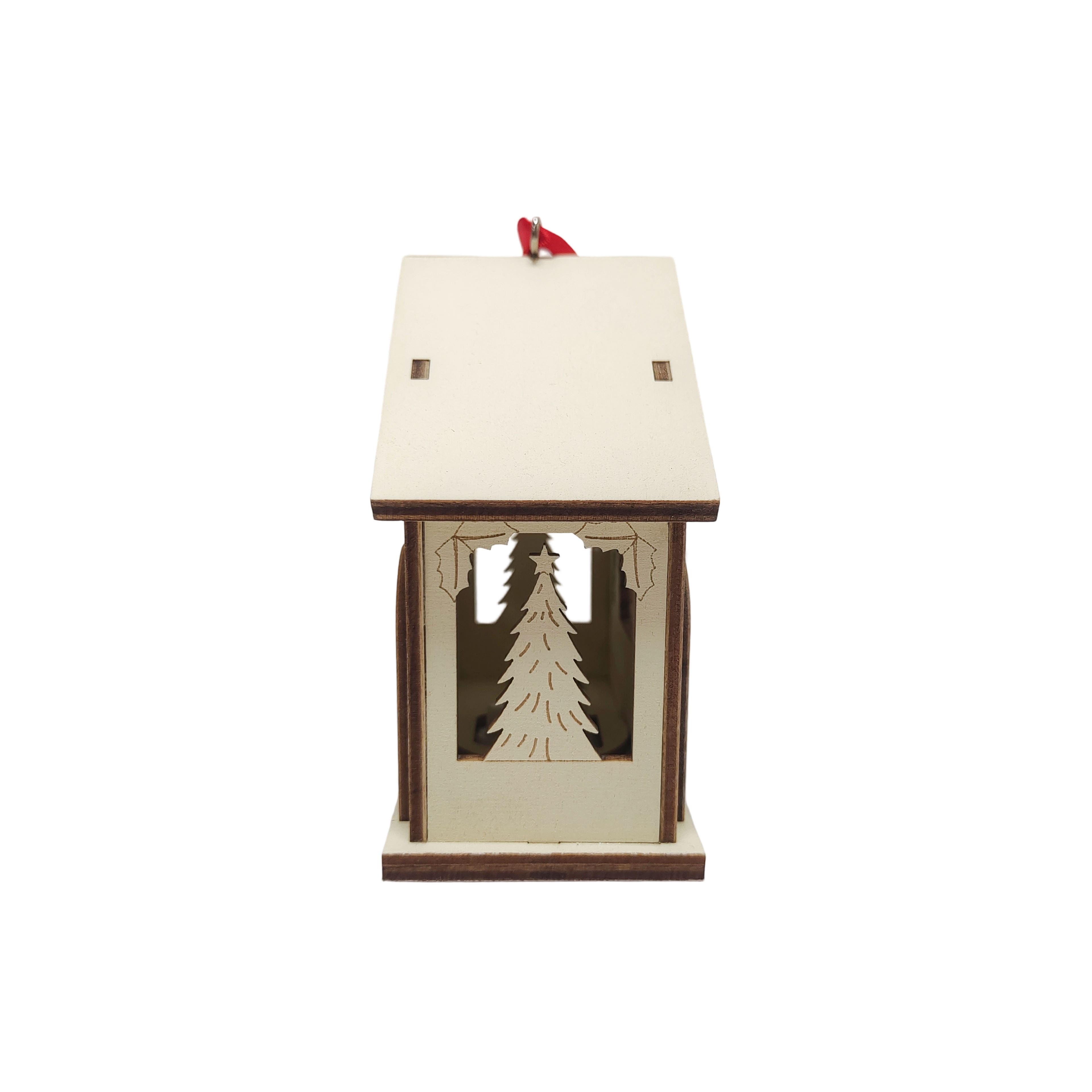 3.75&#x22; Unfinished Christmas House DIY LED Wood Ornament by Make Market&#xAE;