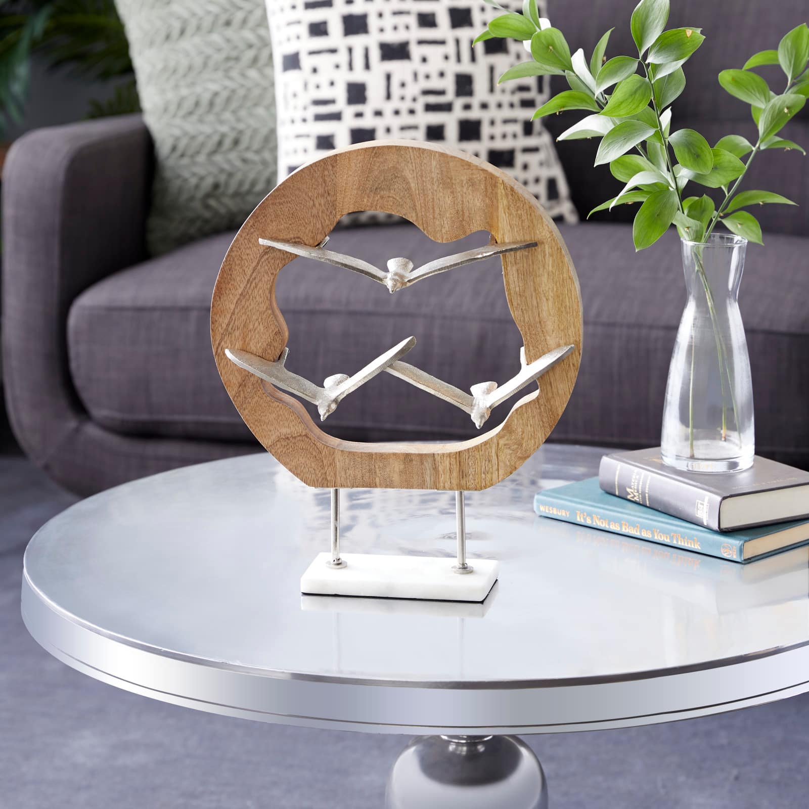 Brown Aluminum Sculpture, Abstract 15" x 12" x 3"