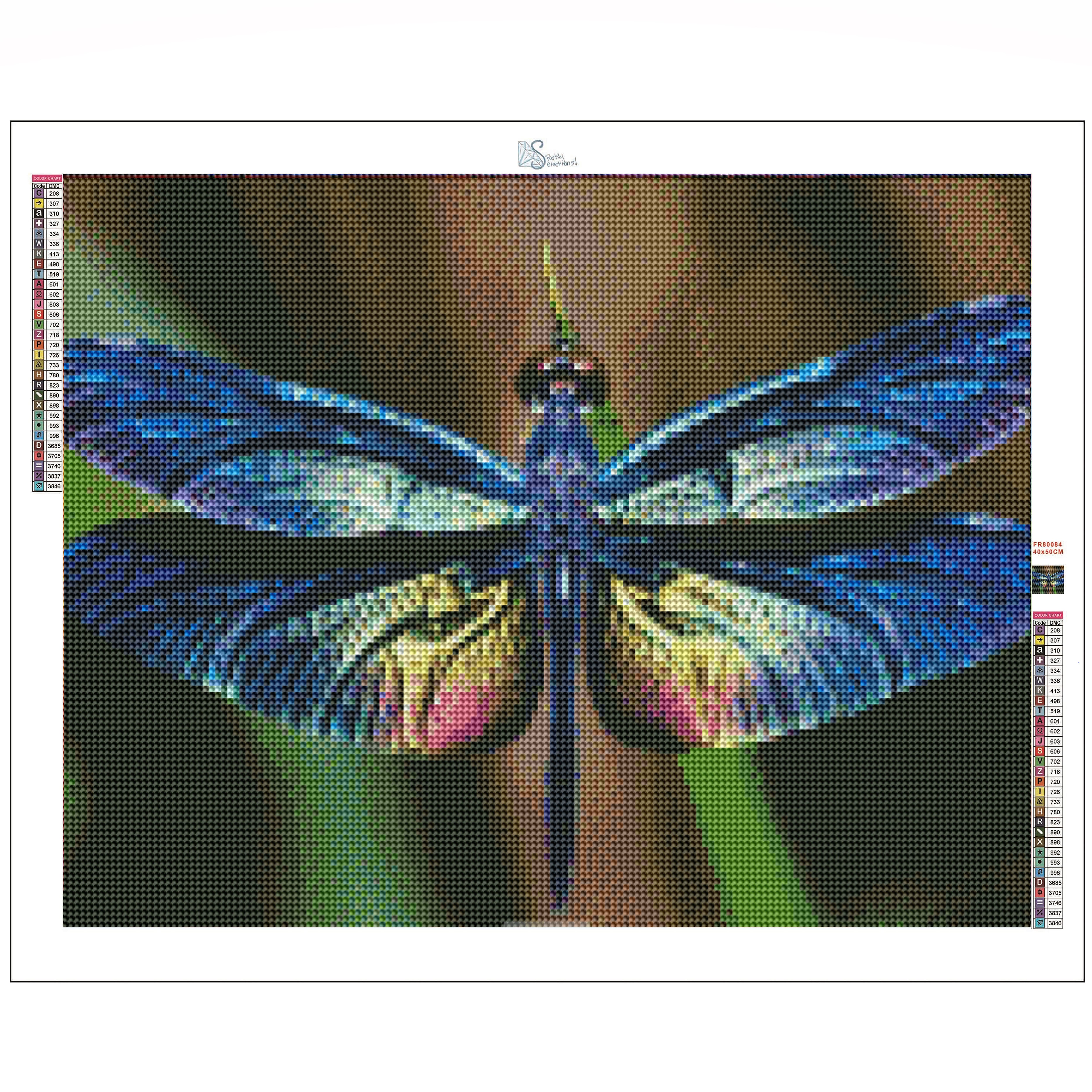 Sparkly Selections Dragonfly 40cm x 50cm Diamond Painting Kit, Round Diamonds
