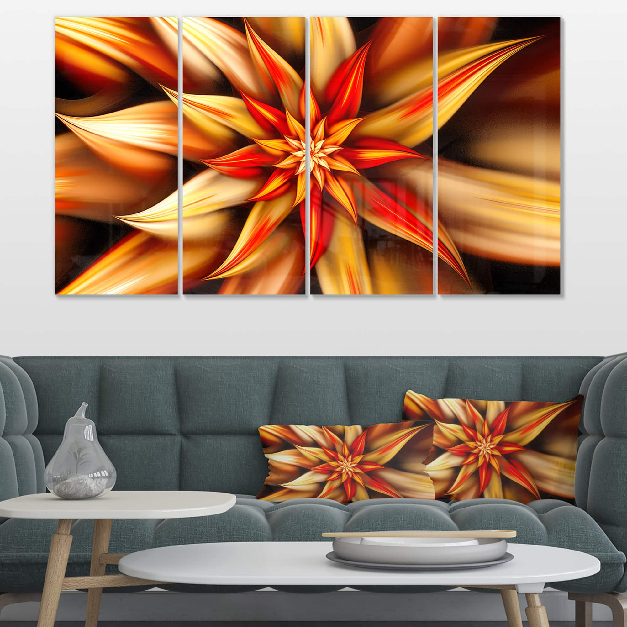 Designart - Beautiful Brown Flower Petals - Floral Canvas Art Print