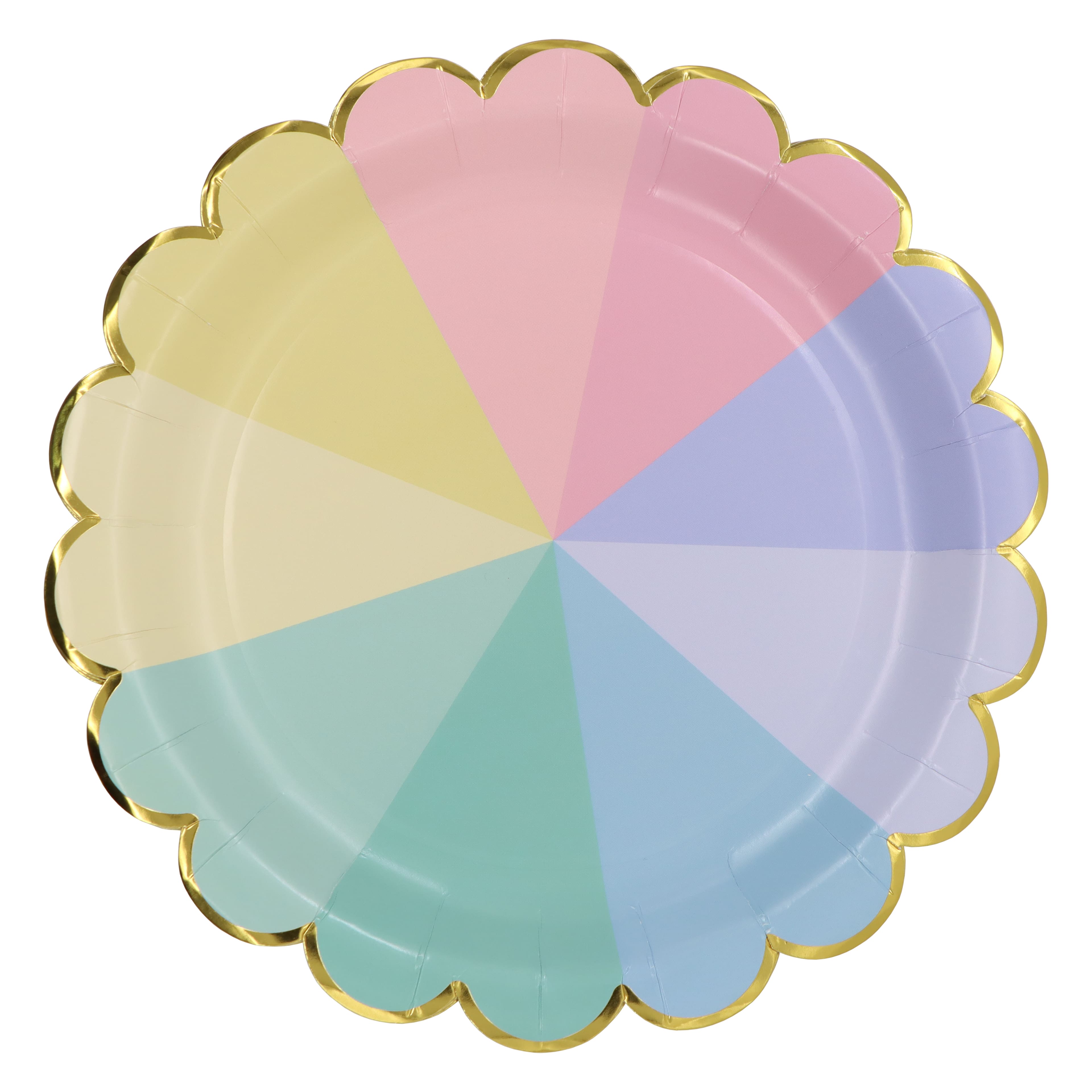 12 Packs: 10 ct. (120 total) 9" Scalloped Rainbow Dinner Plates by Celebrate It™