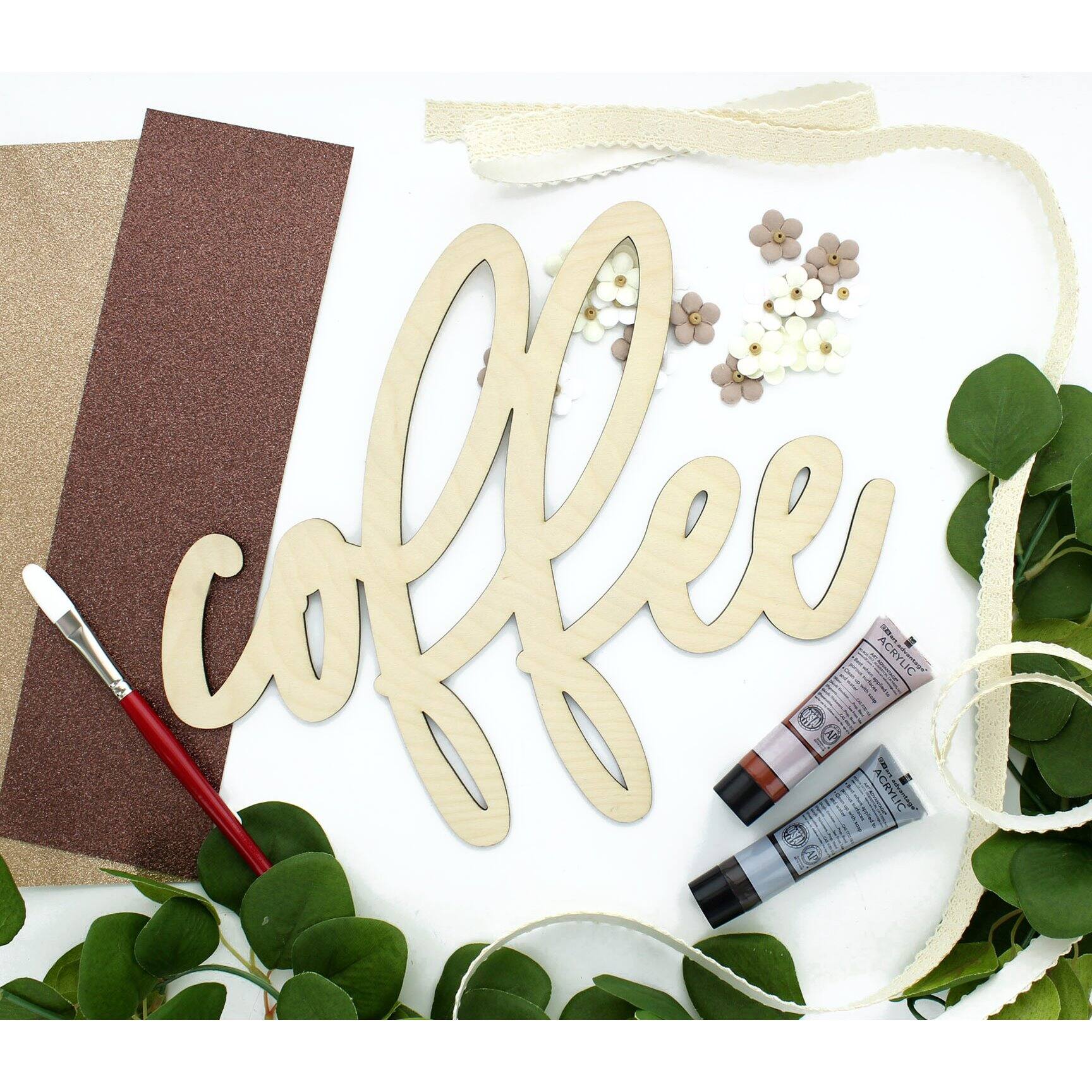 Leisure Arts&#xAE; 12&#x22; Wood Coffee Word